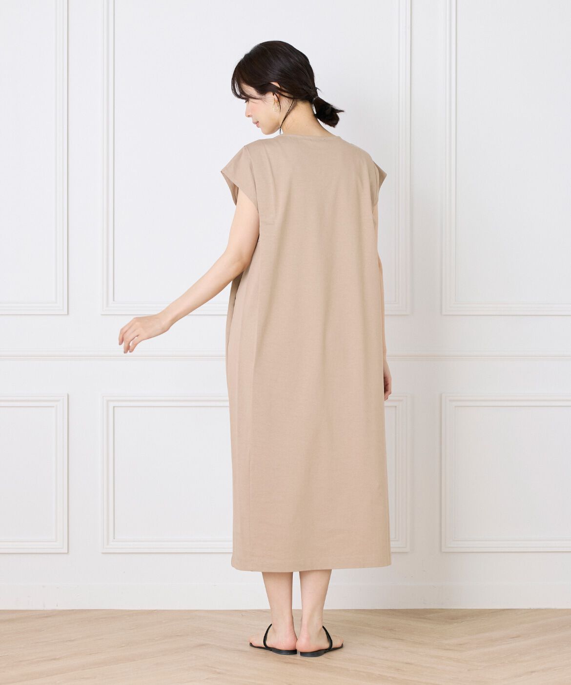 7-IDconcept.「《大きいサイズ》ショルダータックワンピース」|ワンピース|