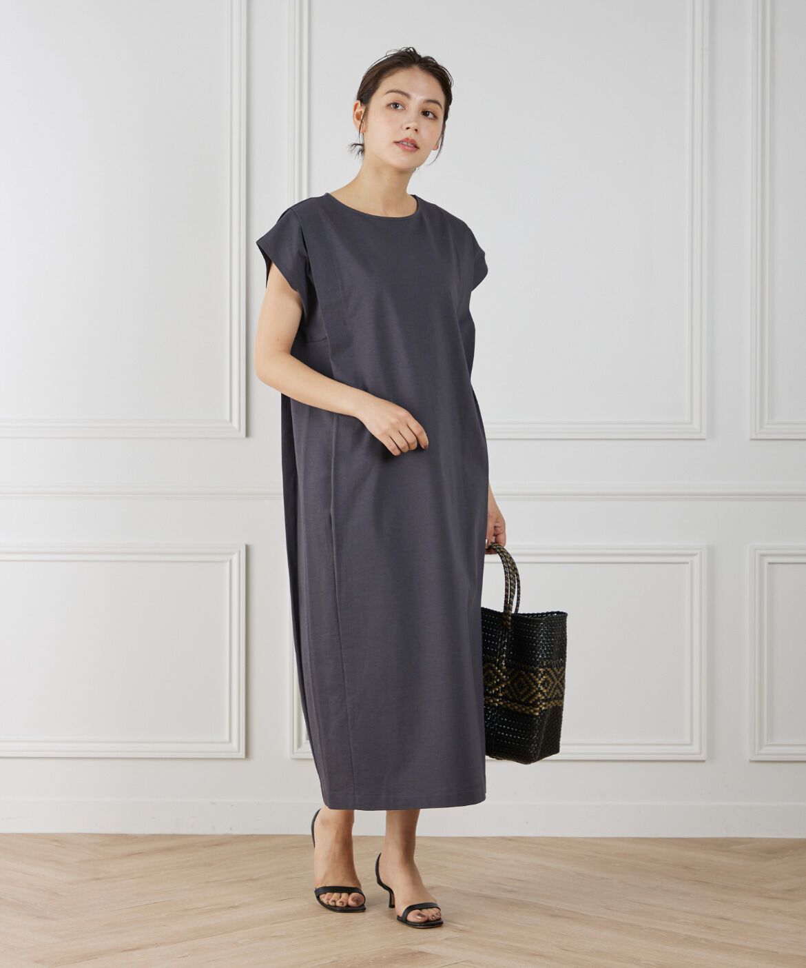 7-IDconcept.「《大きいサイズ》ショルダータックワンピース」|ワンピース|