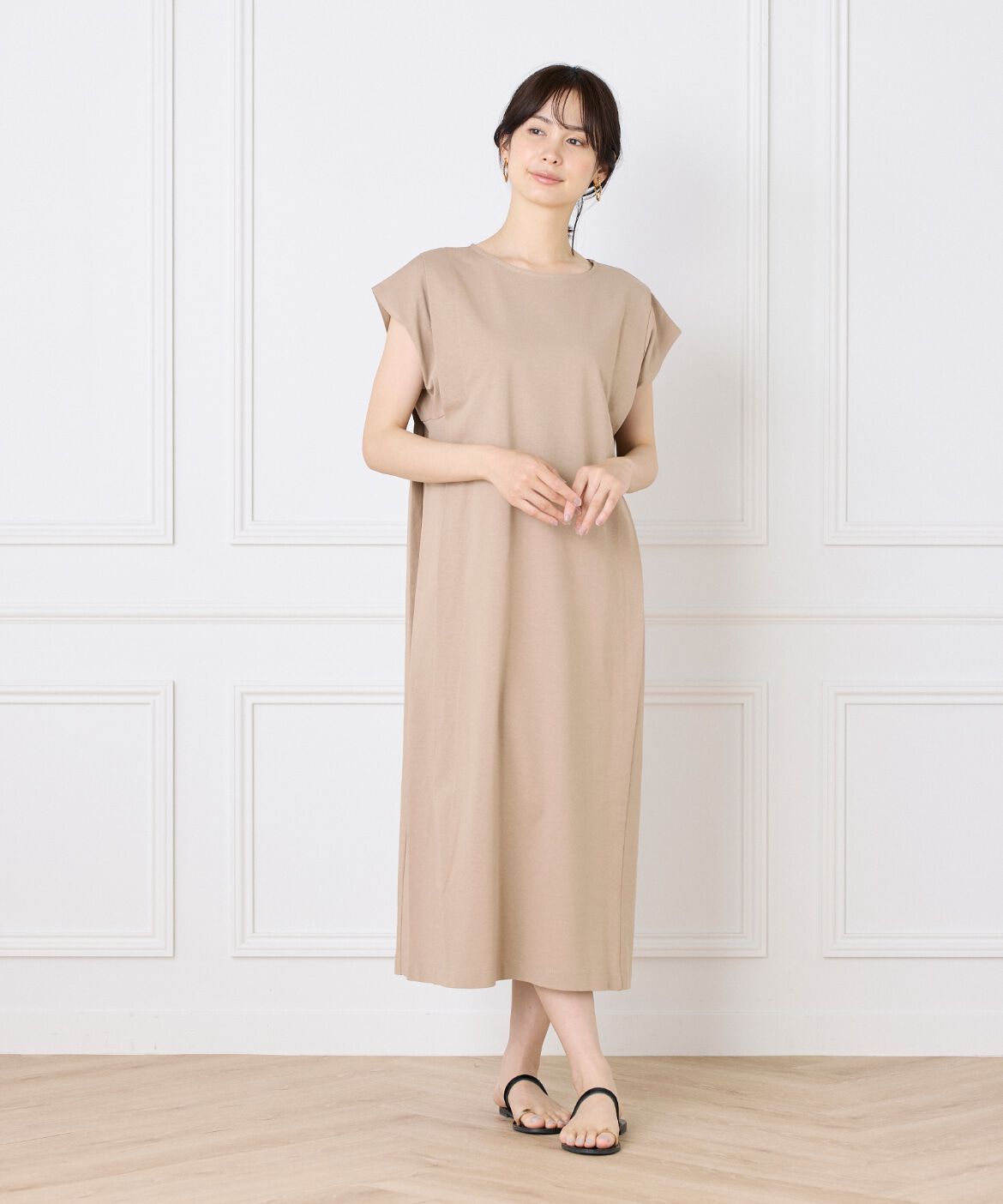 7-IDconcept.「《大きいサイズ》ショルダータックワンピース」|ワンピース|