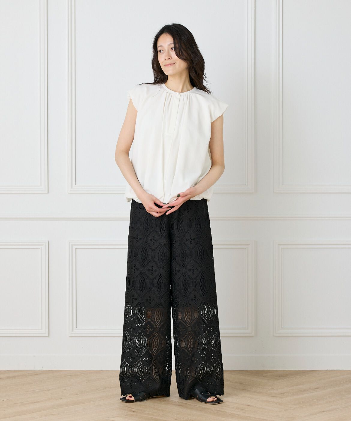 INED「《大きいサイズ》バルーンブラウス」|シャツ・ブラウス|