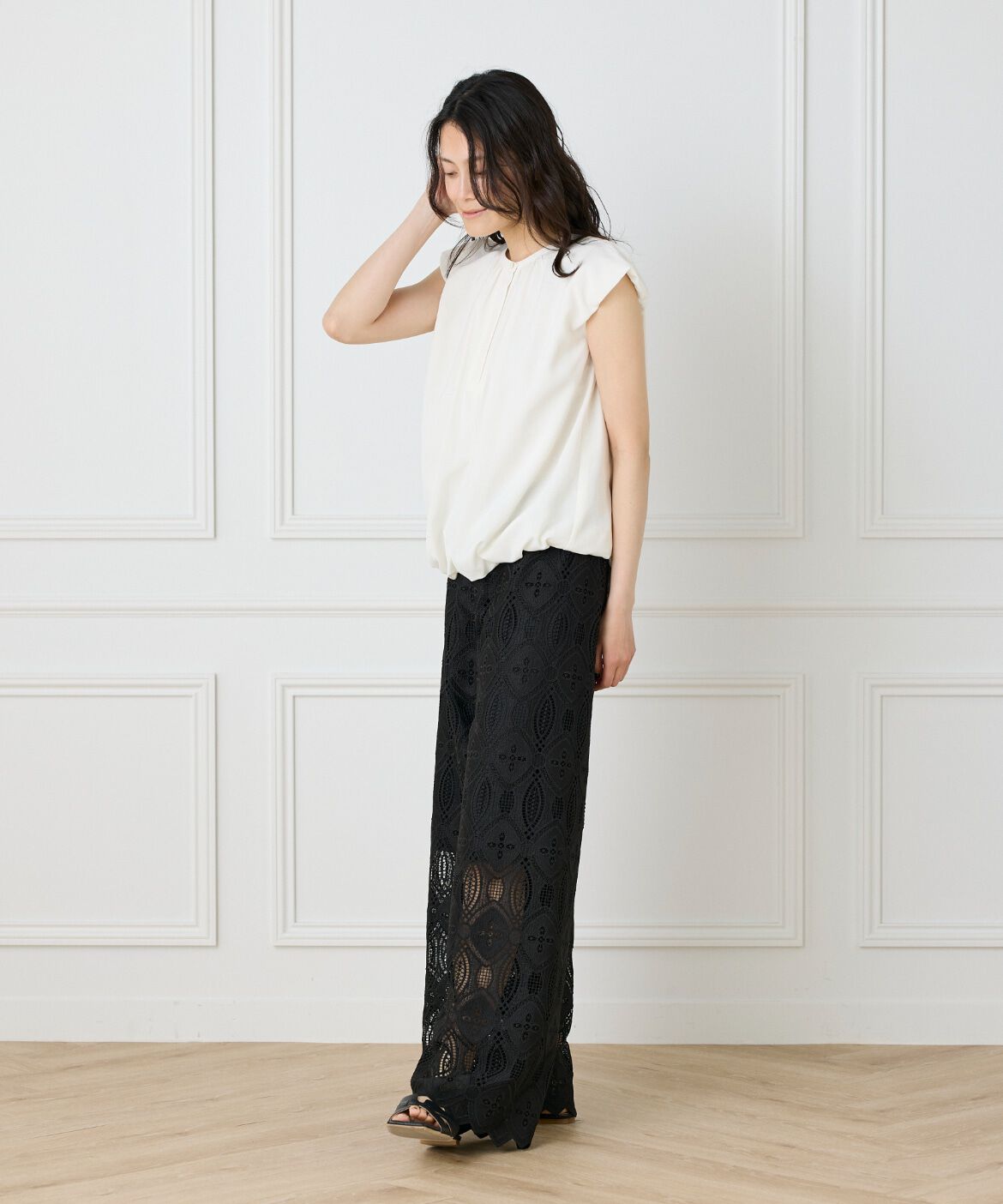 INED「《大きいサイズ》バルーンブラウス」|シャツ・ブラウス|