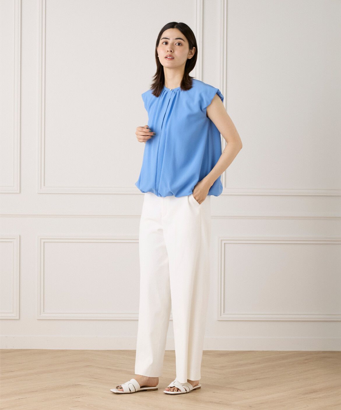 INED「《大きいサイズ》バルーンブラウス」|シャツ・ブラウス|