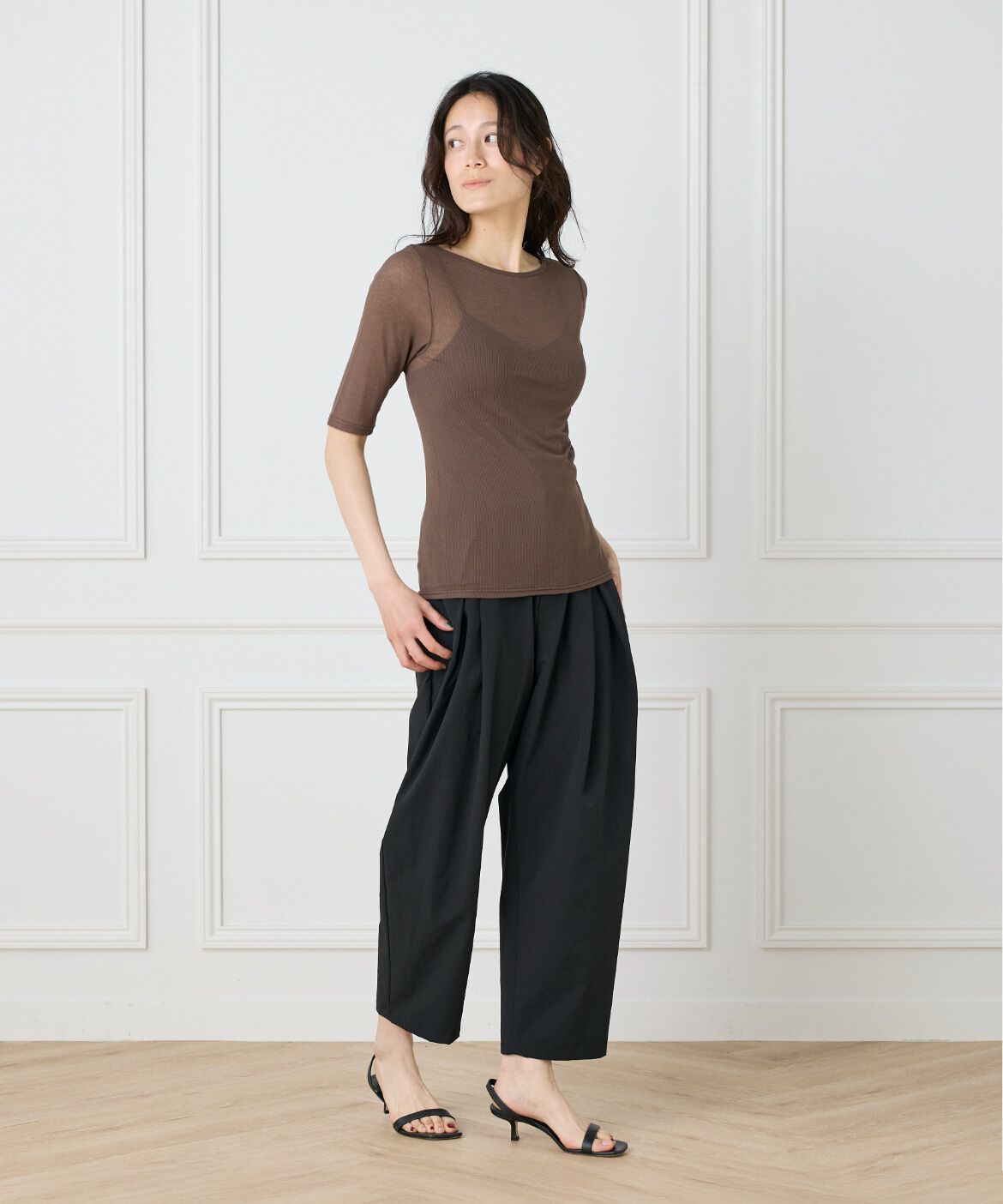 DAY by DAY it&rsquo;s international「シアーテレコボートネック5分袖プルオーバー」|Tシャツ・カットソー|