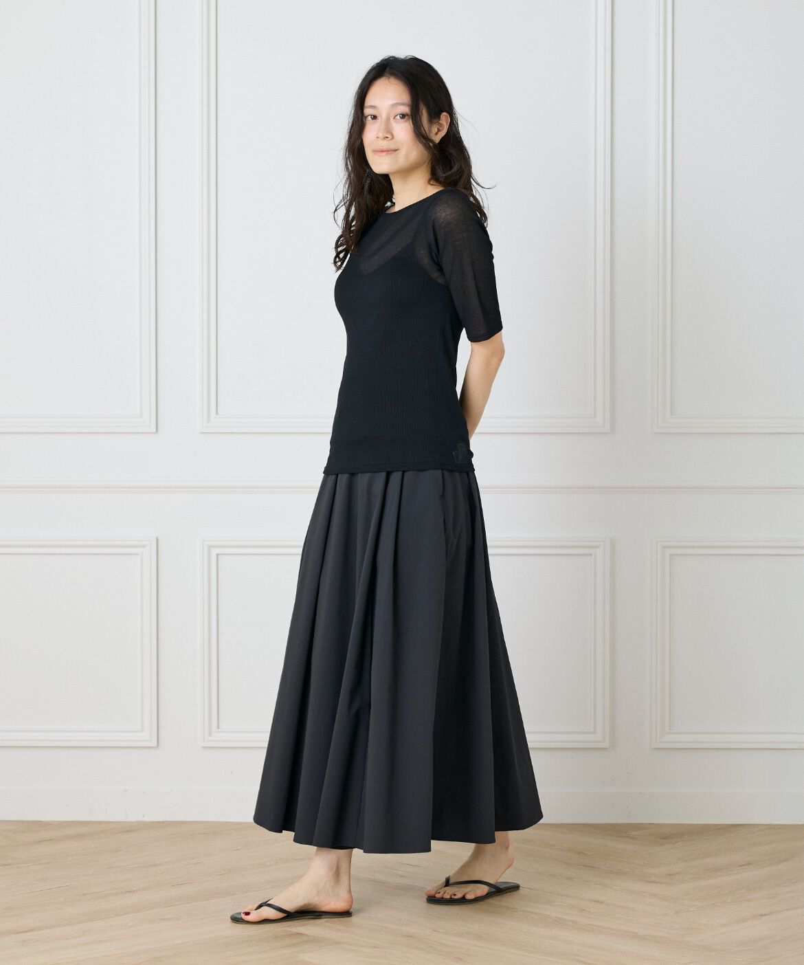 DAY by DAY it&rsquo;s international「シアーテレコボートネック5分袖プルオーバー」|Tシャツ・カットソー|