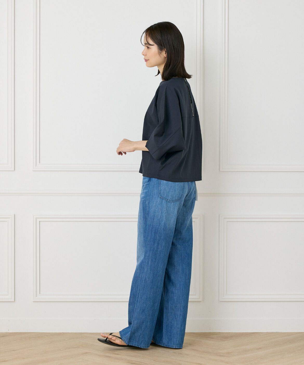 7-IDconcept.「《大きいサイズ》バックジップドルマンプルオーバー」|Tシャツ・カットソー|