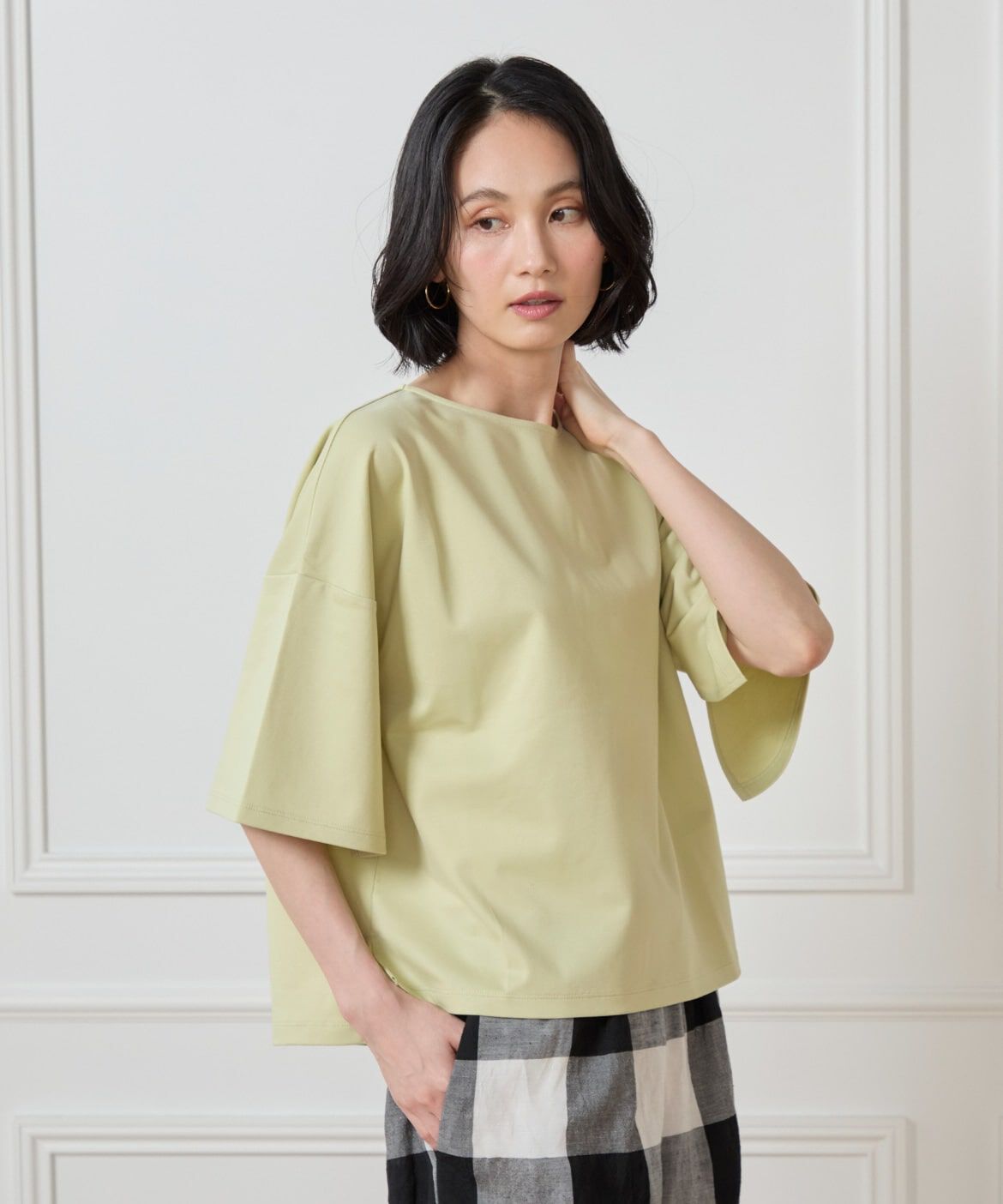 7-IDconcept.「《大きいサイズ》スリットスリーブプルオーバー」|Tシャツ・カットソー|