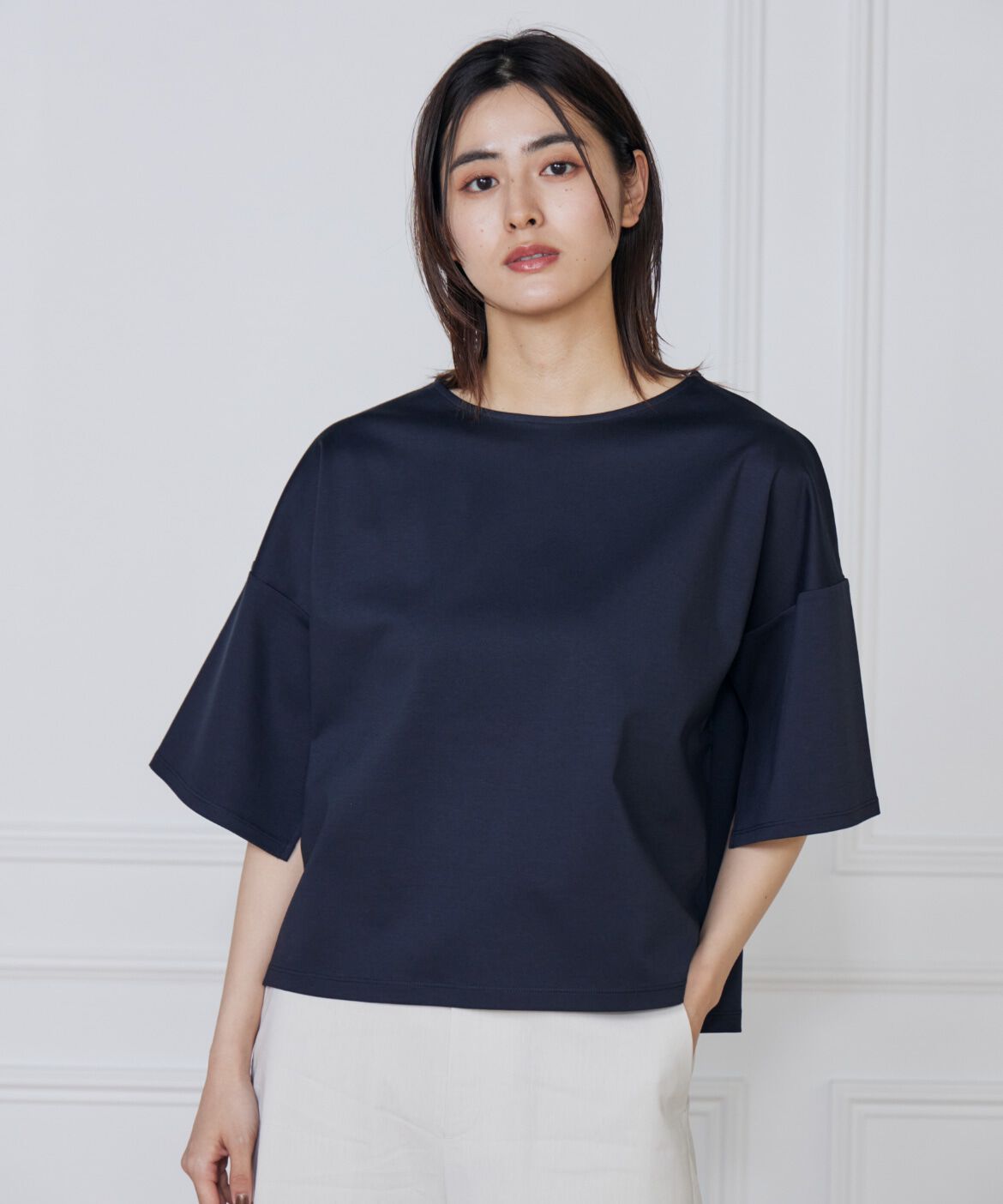 7-IDconcept.「《大きいサイズ》スリットスリーブプルオーバー」|Tシャツ・カットソー|ダークネイビ 8