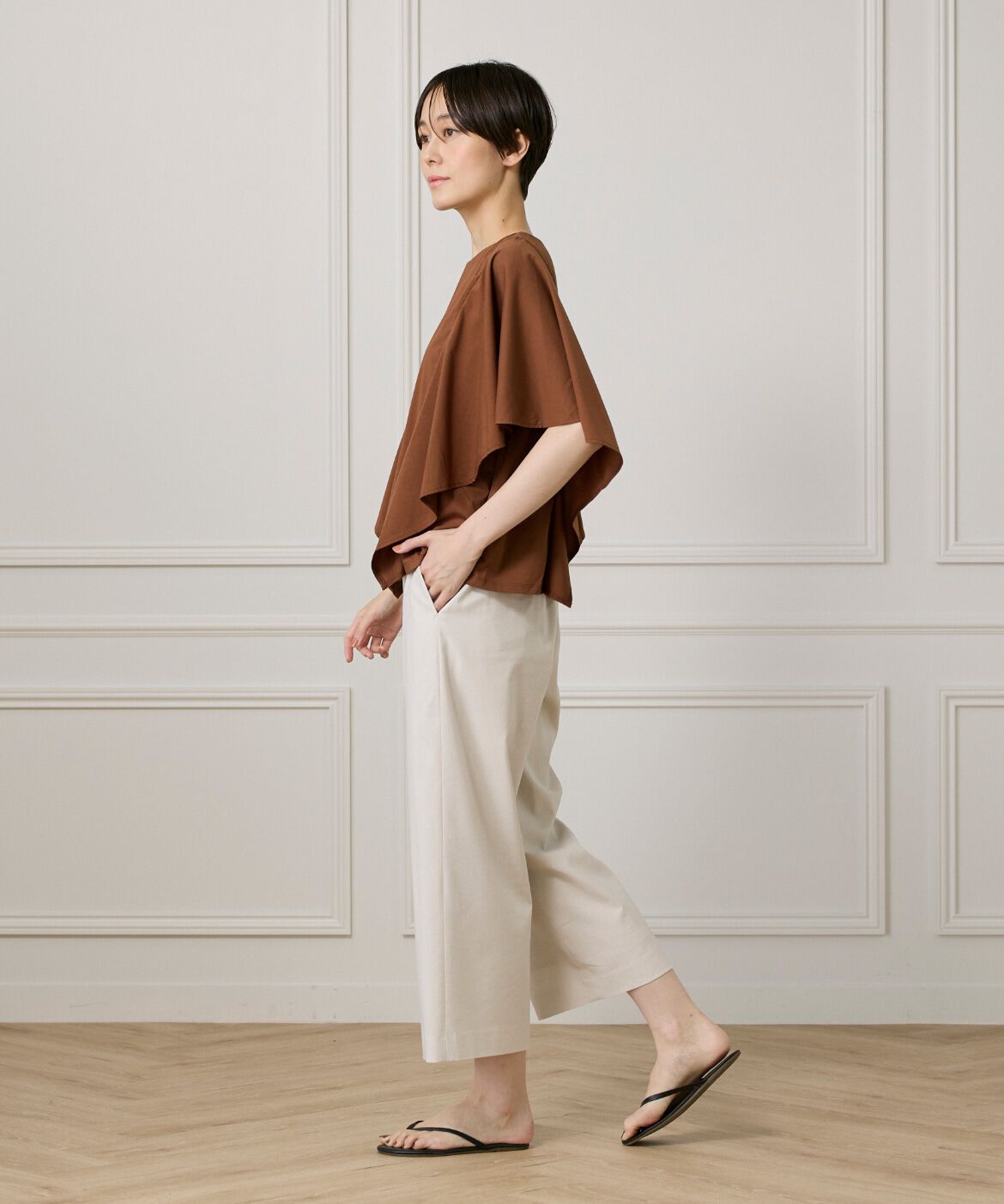 7-IDconcept.「《大きいサイズ》フレアースリーブカットプルオーバー」|Tシャツ・カットソー|