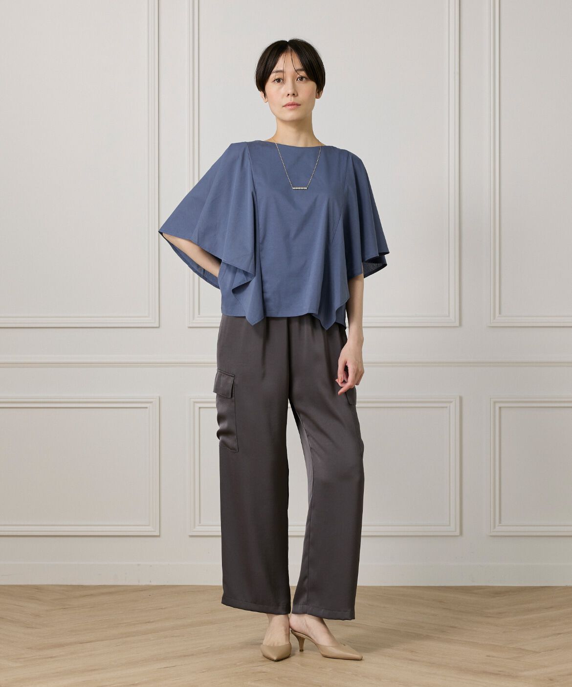 7-IDconcept.「《大きいサイズ》フレアースリーブカットプルオーバー」|Tシャツ・カットソー|