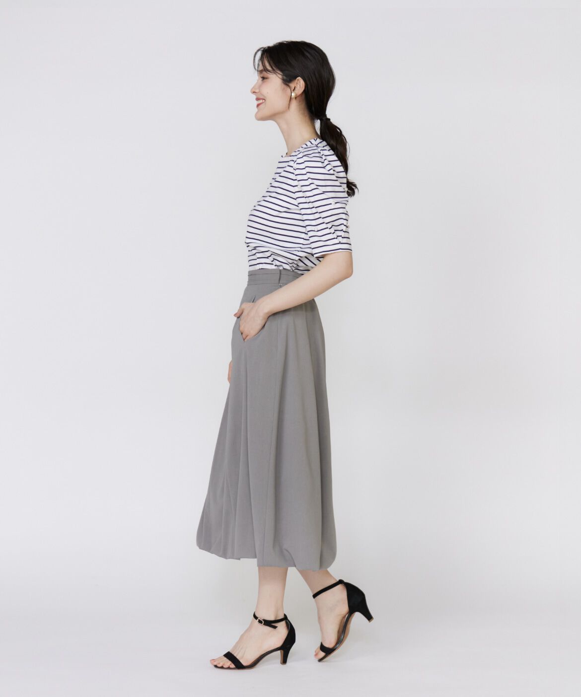 Maglie le cassetto「袖パールカットソー」|Tシャツ・カットソー|