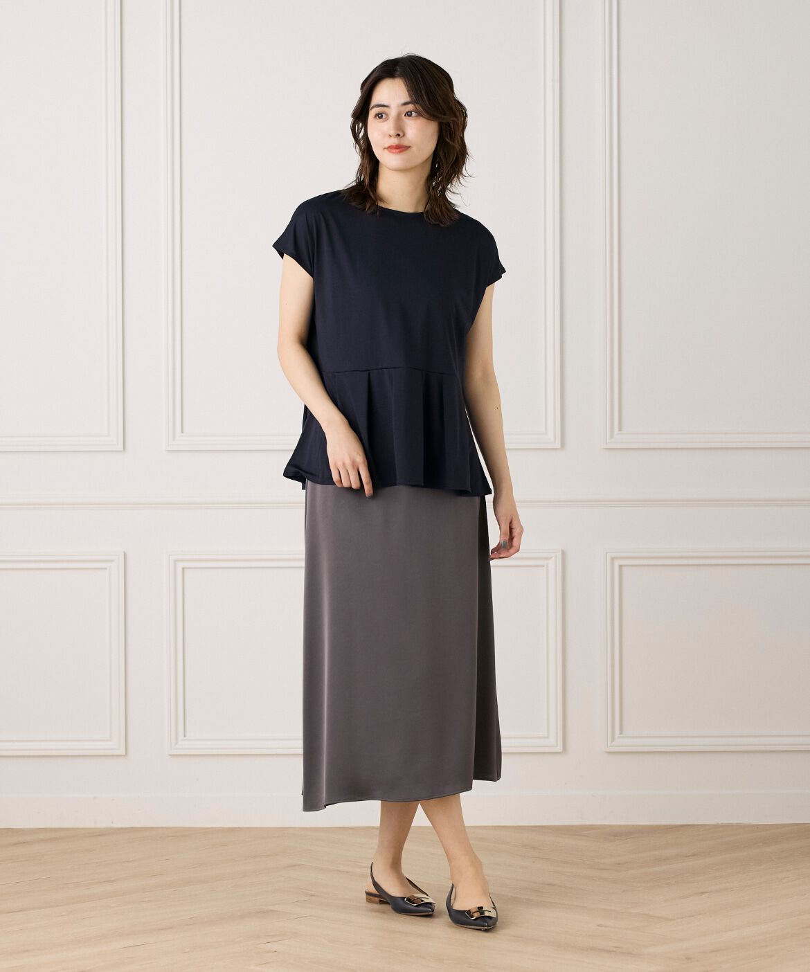 7-IDconcept.「《大きいサイズ》タックヘムカットプルオーバー」|Tシャツ・カットソー|