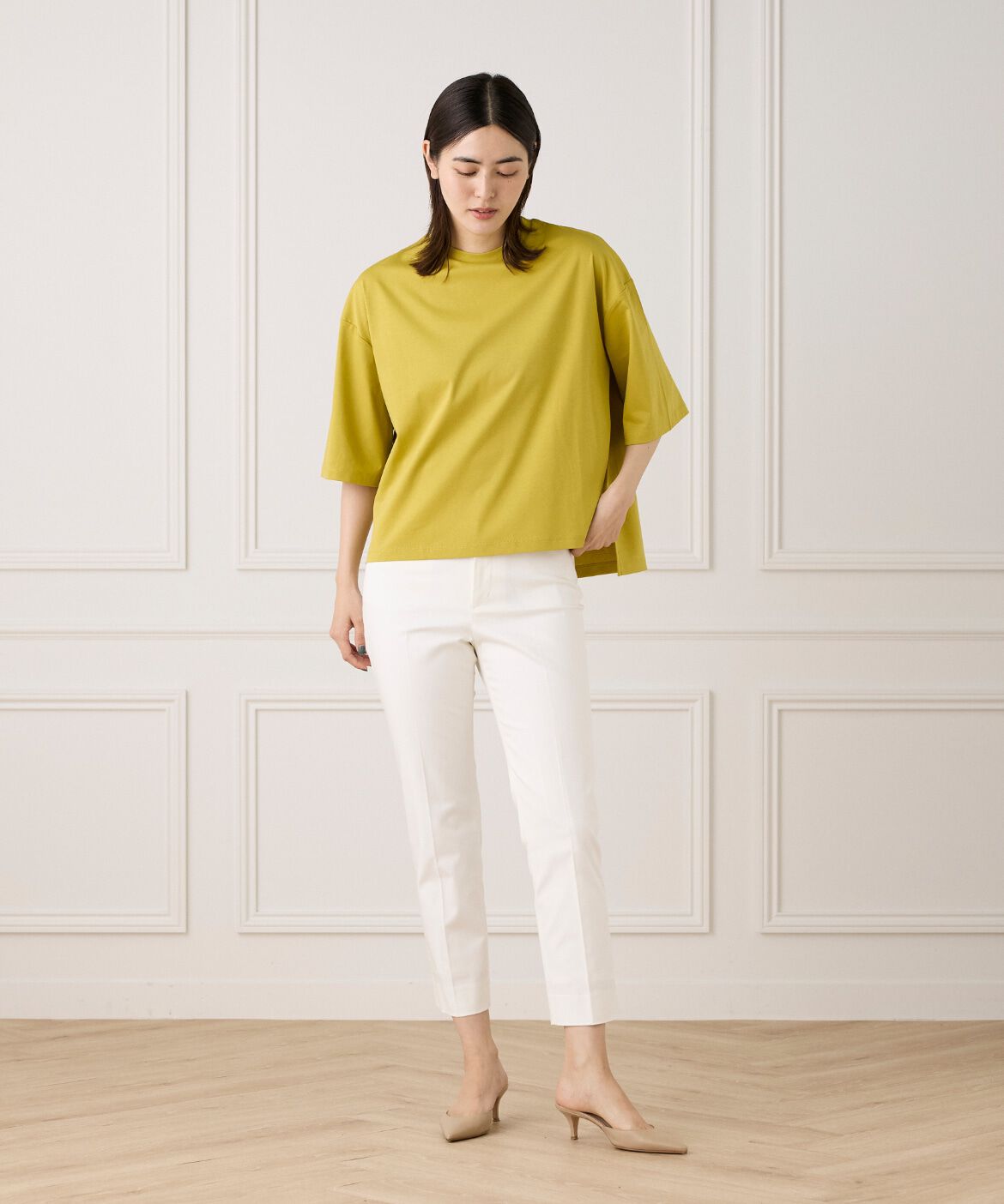 7-IDconcept.「《大きいサイズ》五分袖Tシャツ《接触冷感》」|Tシャツ・カットソー|