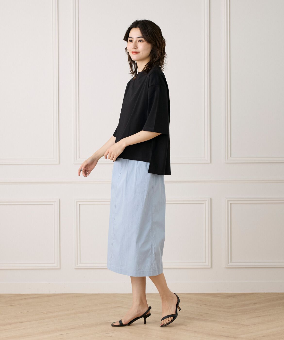 7-IDconcept.「《大きいサイズ》五分袖Tシャツ《接触冷感》」|Tシャツ・カットソー|