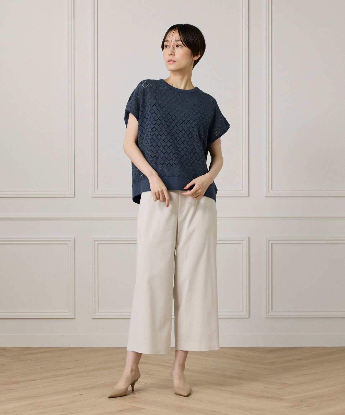 7-IDconcept.「《大きいサイズ》アイレット天竺カットプルオーバー」|Tシャツ・カットソー|