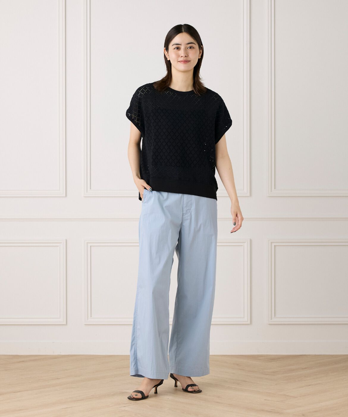 7-IDconcept.「《大きいサイズ》アイレット天竺カットプルオーバー」|Tシャツ・カットソー|