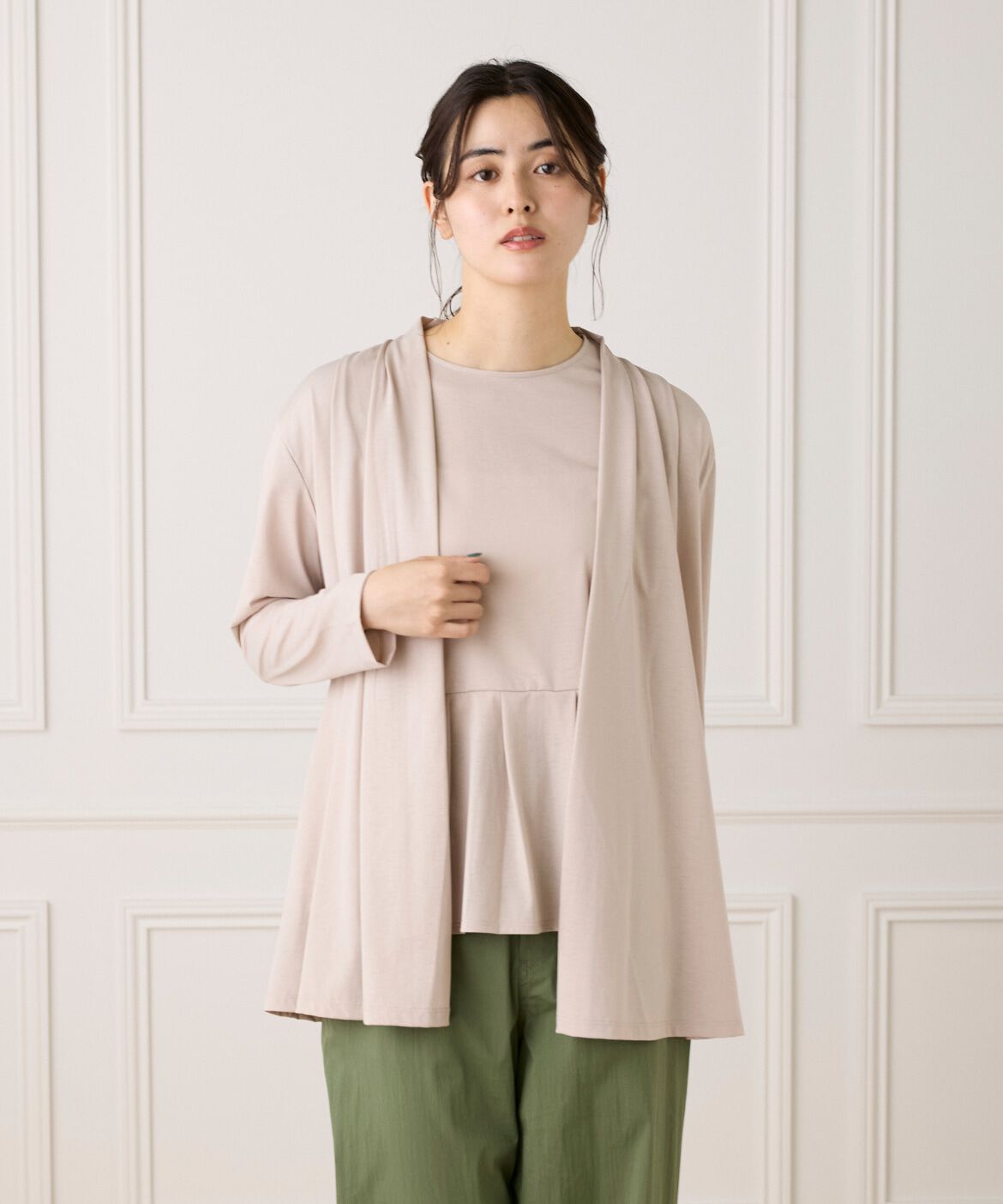 7-IDconcept.「《大きいサイズ》着流しカーディガン」|カーディガン|