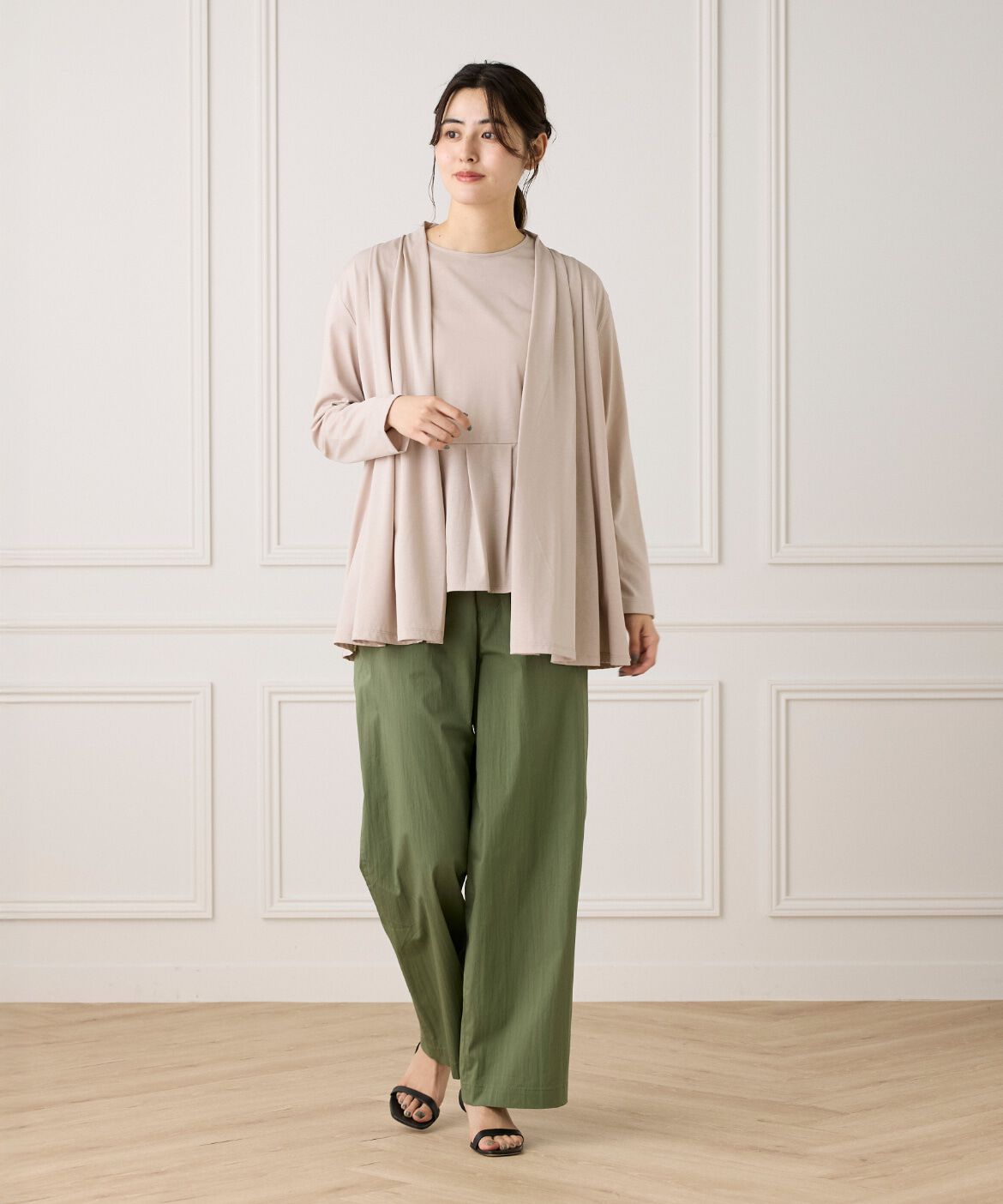 7-IDconcept.「《大きいサイズ》着流しカーディガン」|カーディガン|