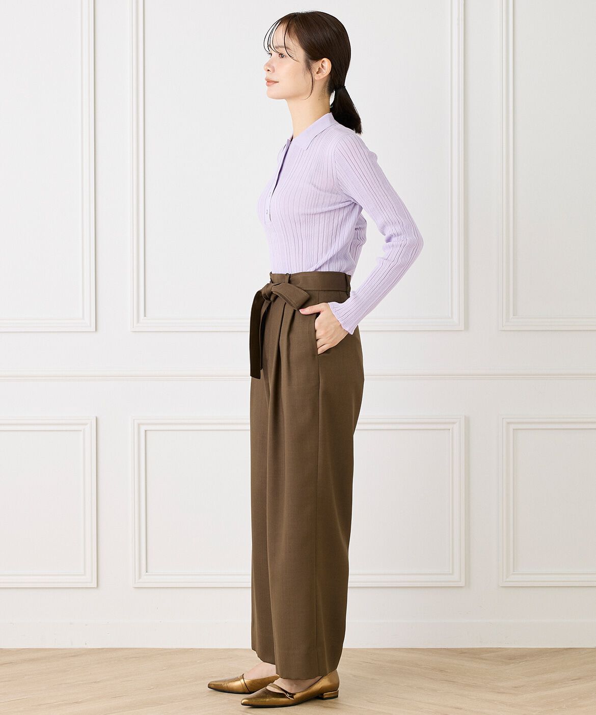 INED「シアーポロニットプルオーバー《YVON》」|ニット・セーター|