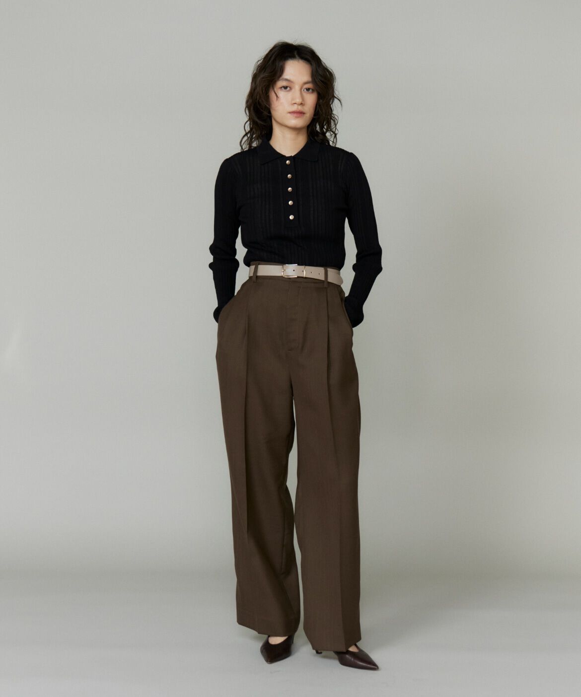 INED「シアーポロニットプルオーバー《YVON》」|ニット・セーター|