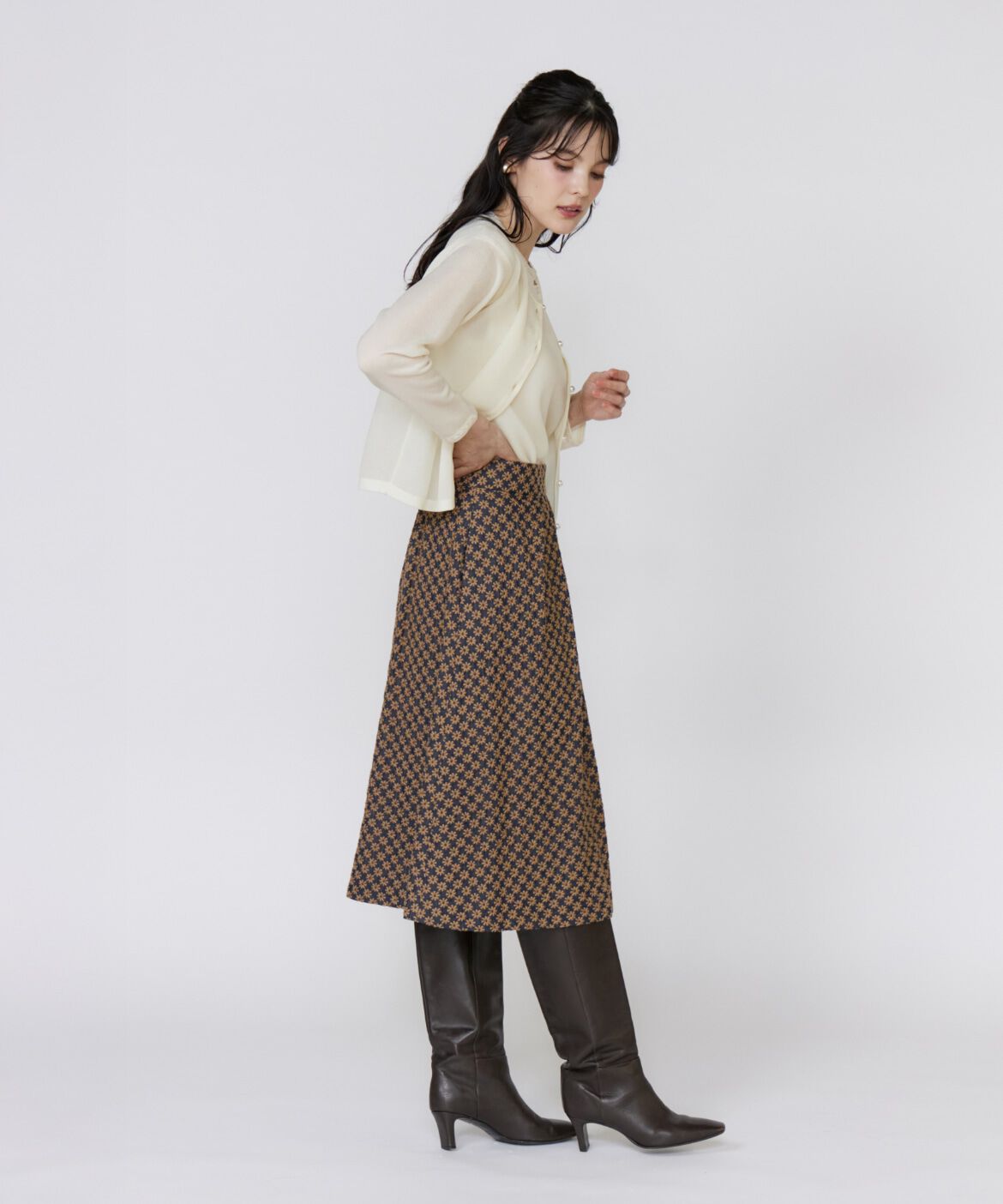 Maglie le cassetto「《大きいサイズ》ブレード付きシアーカーディガン」|カーディガン|