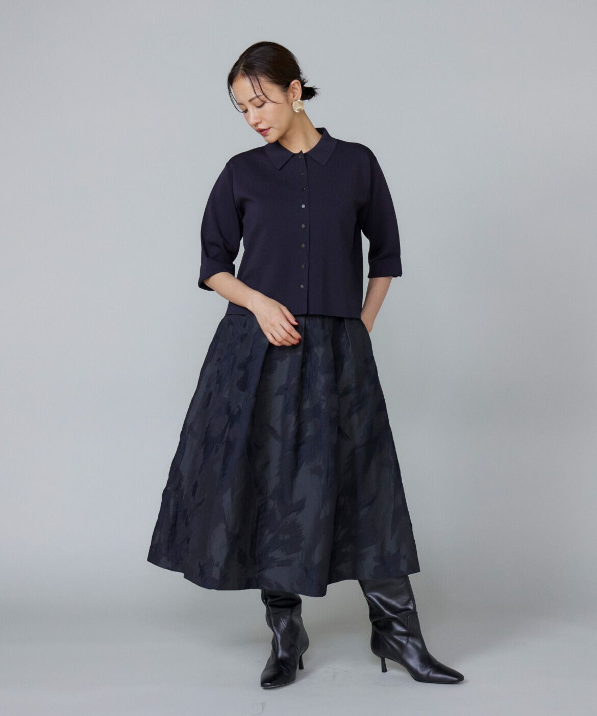 Le Souk「ジャカードタックスカート」|スカート|