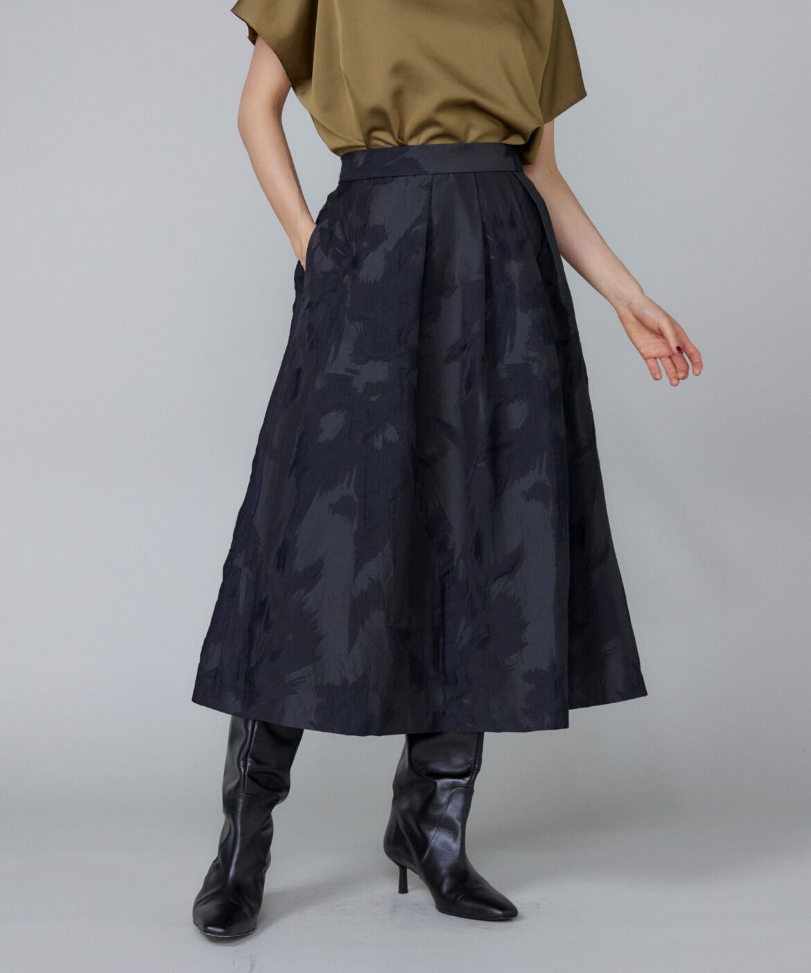 Le Souk「ジャカードタックスカート」|スカート|