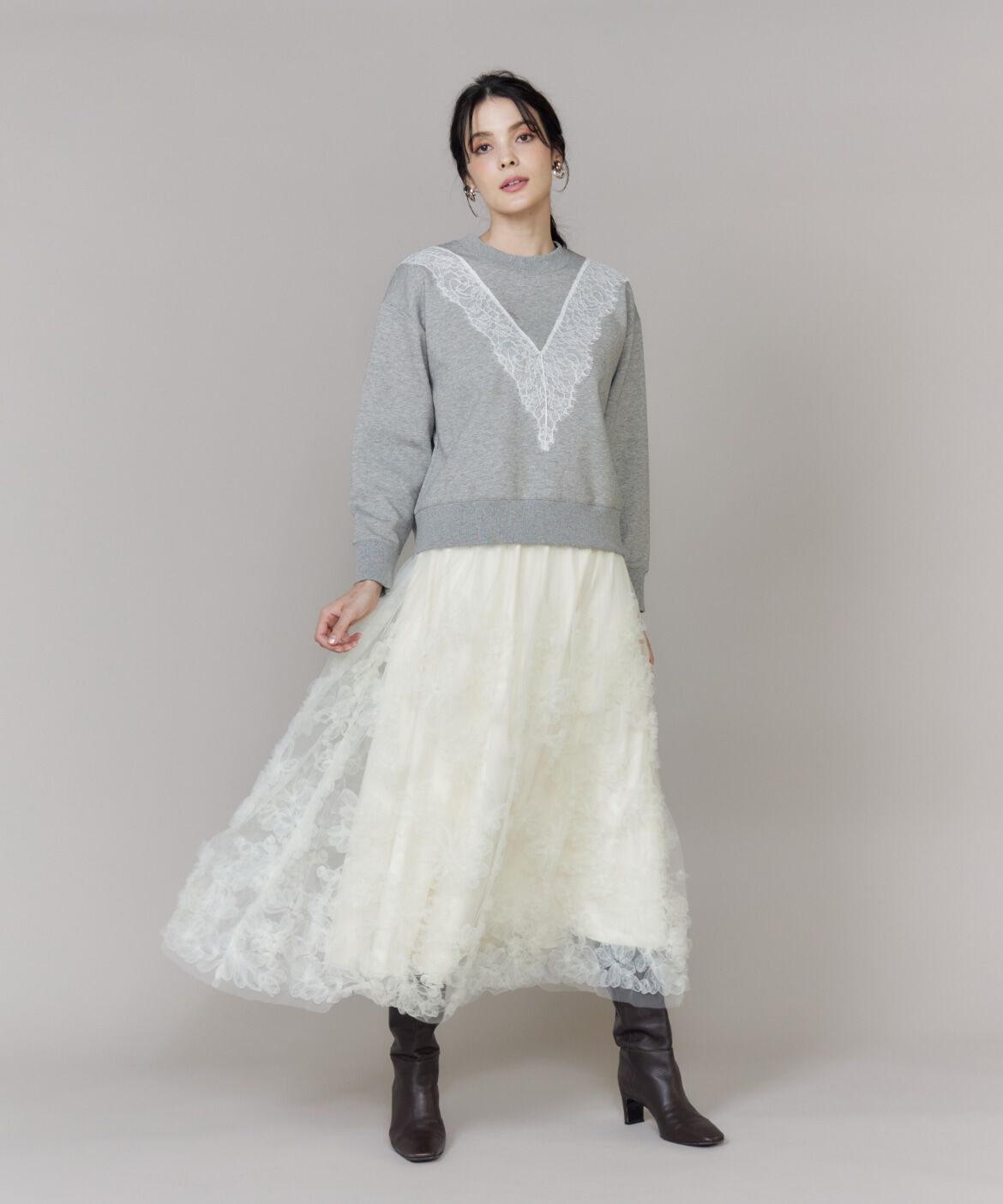 Maglie le cassetto「レースダンボールプルオーバー」|スウェット・ジャージ|