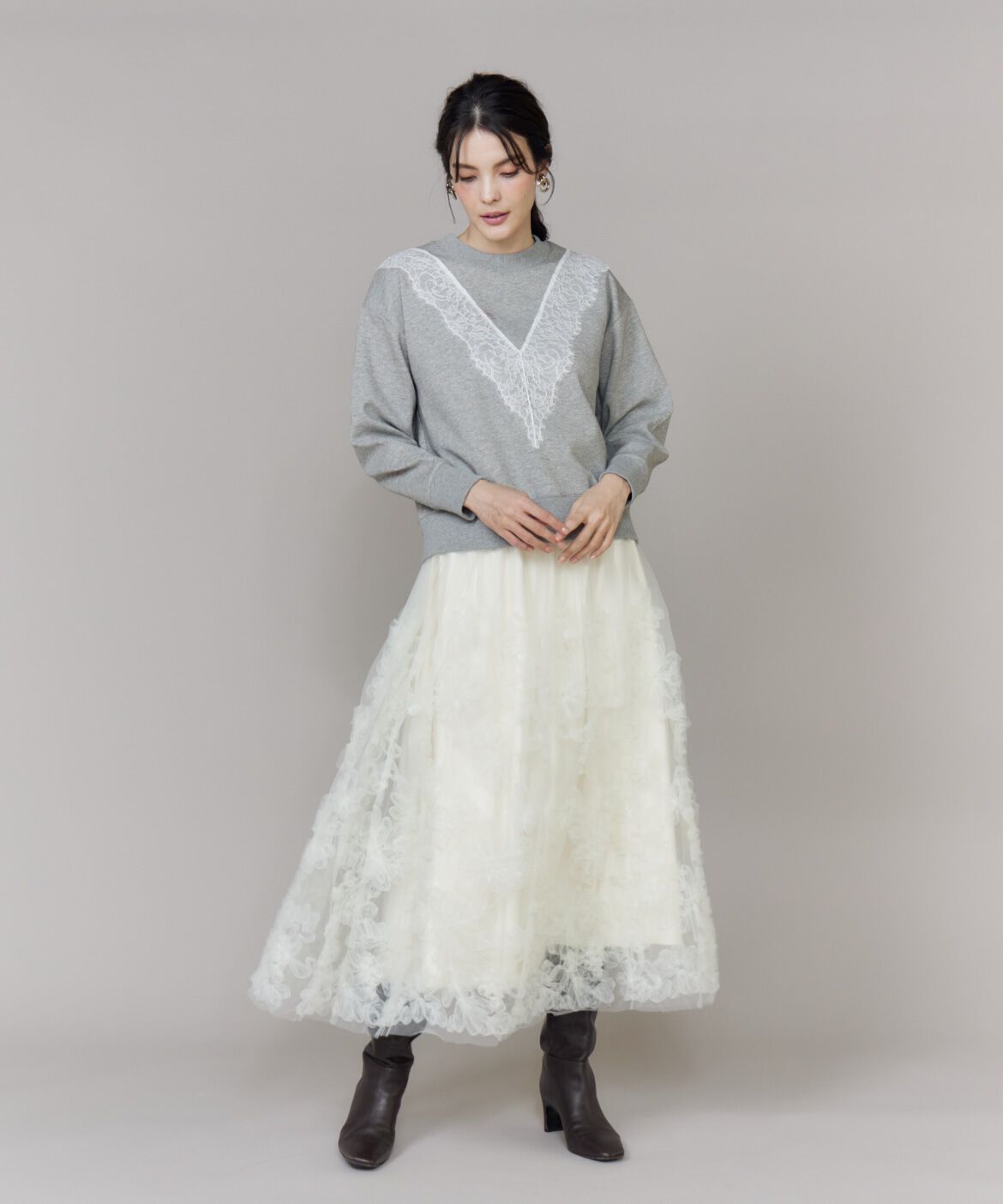 Maglie le cassetto「レースダンボールプルオーバー」|スウェット・ジャージ|
