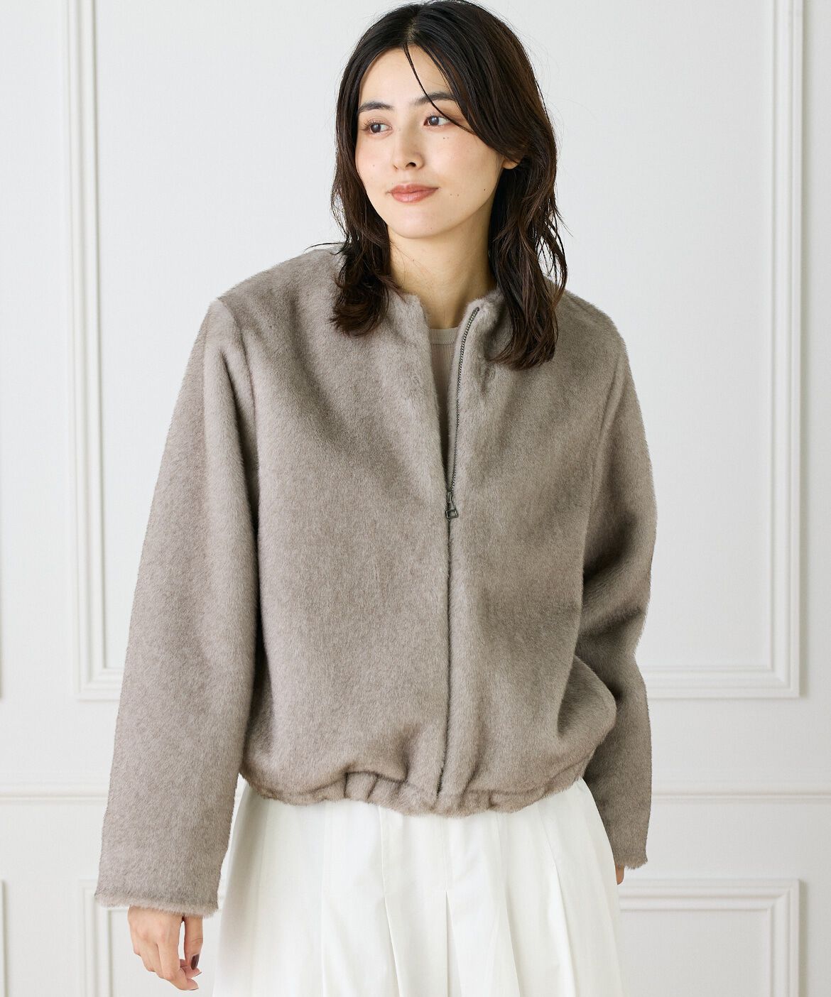 INED「《大きいサイズ》エコファーブルゾン」|その他|