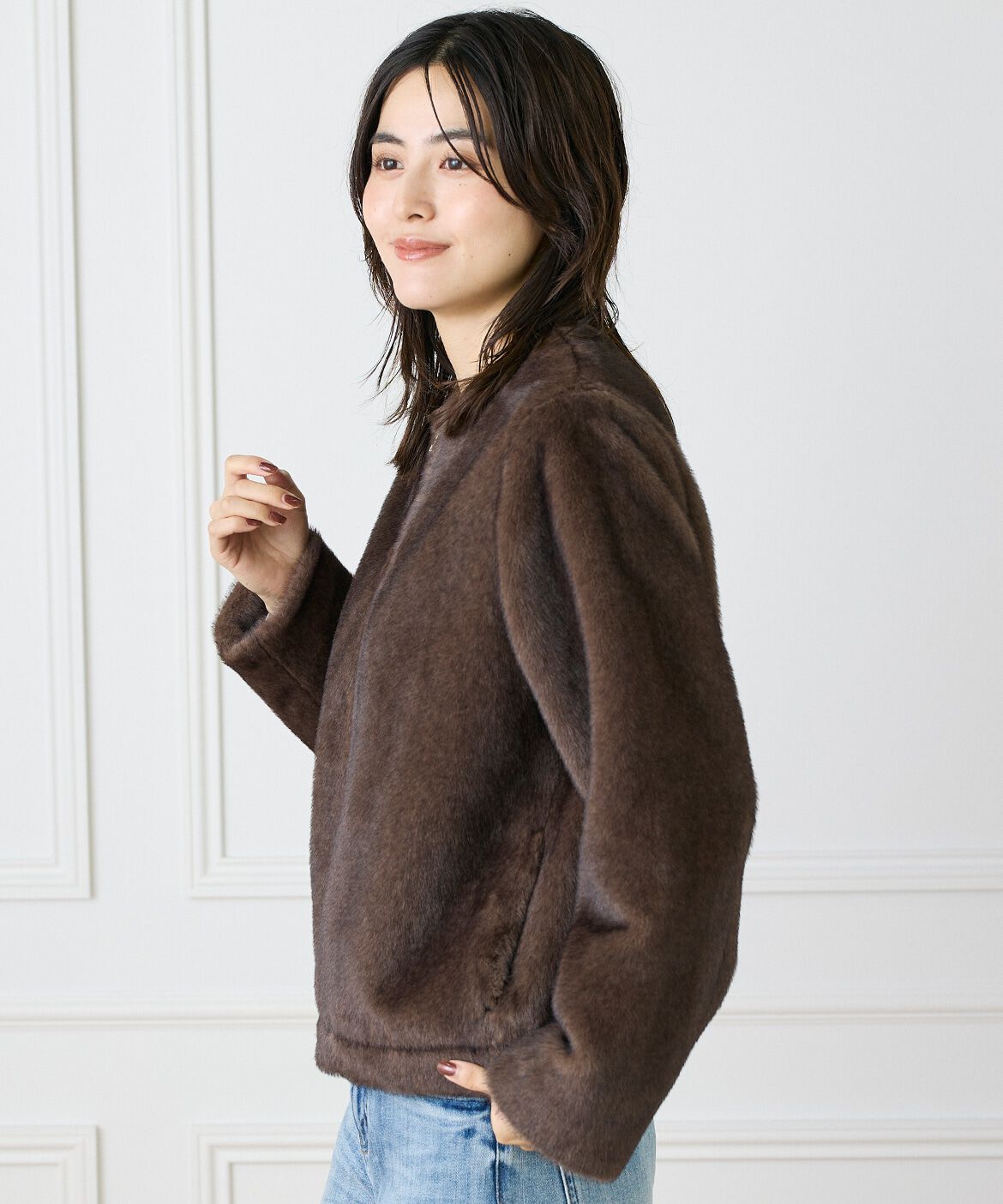 INED「《大きいサイズ》エコファーブルゾン」|その他|