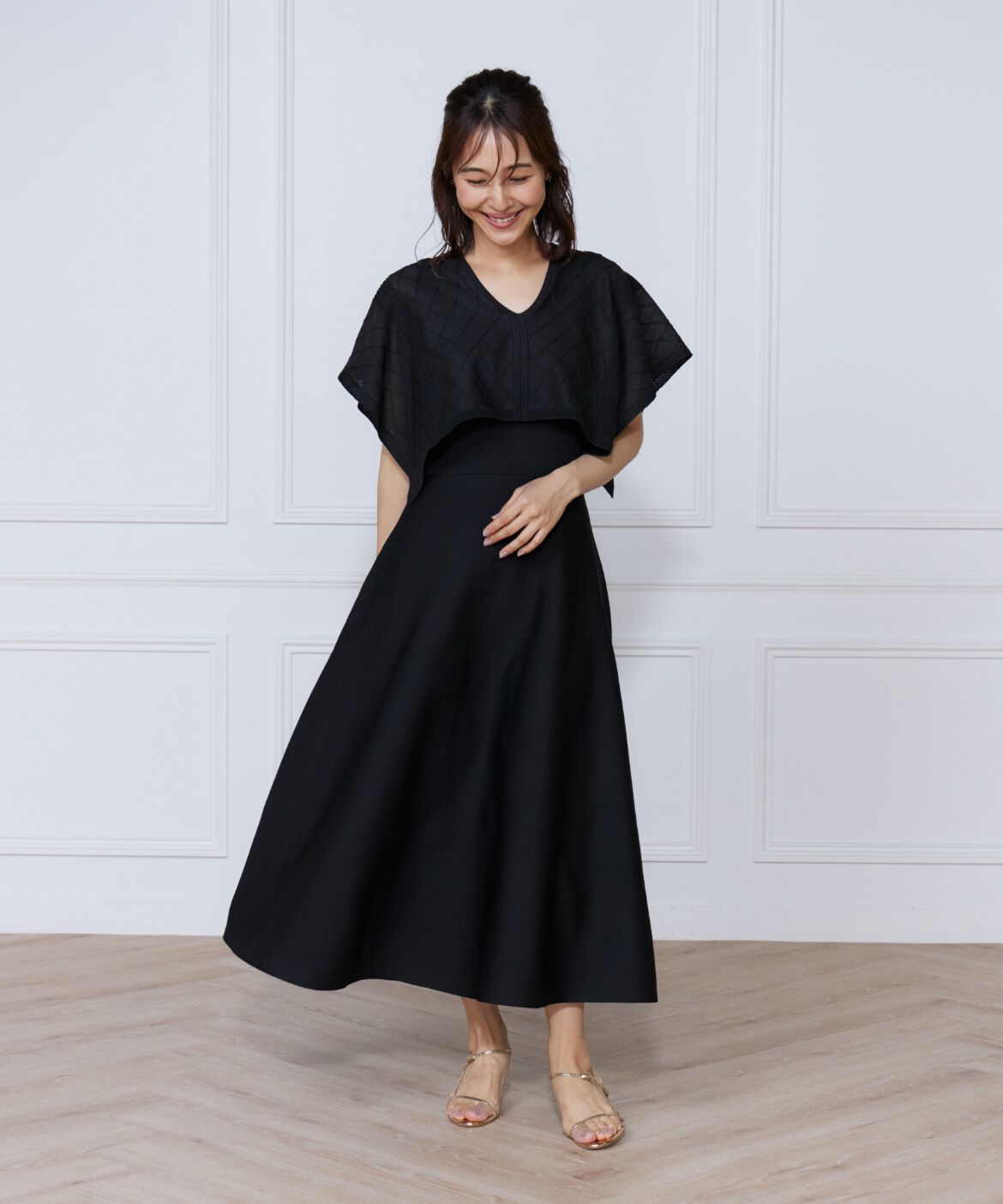 ef-de Black「シアーアーガイルワンピース」|ワンピース|