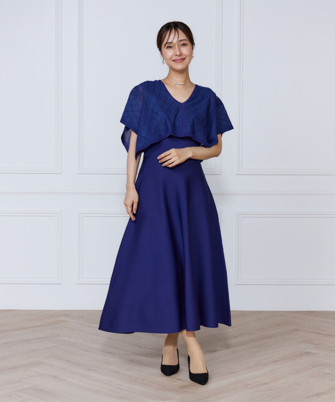 ef-de Black「シアーアーガイルワンピース」|ワンピース|