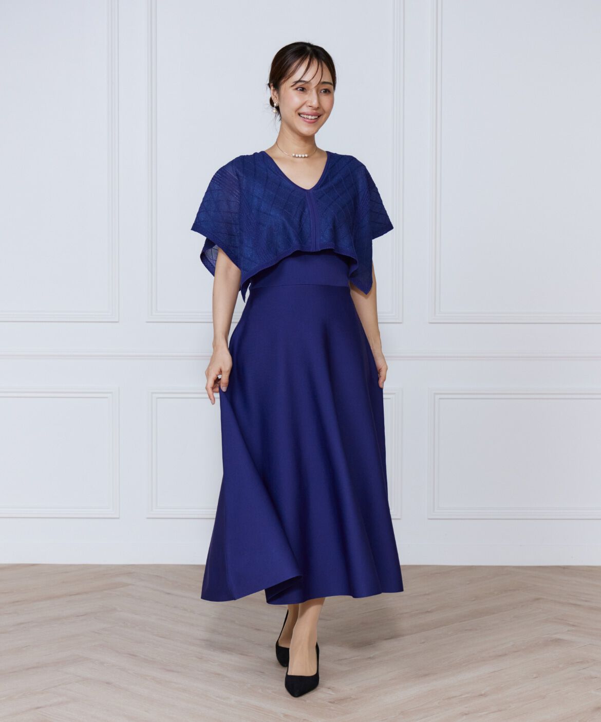 ef-de Black「シアーアーガイルワンピース」|ワンピース|