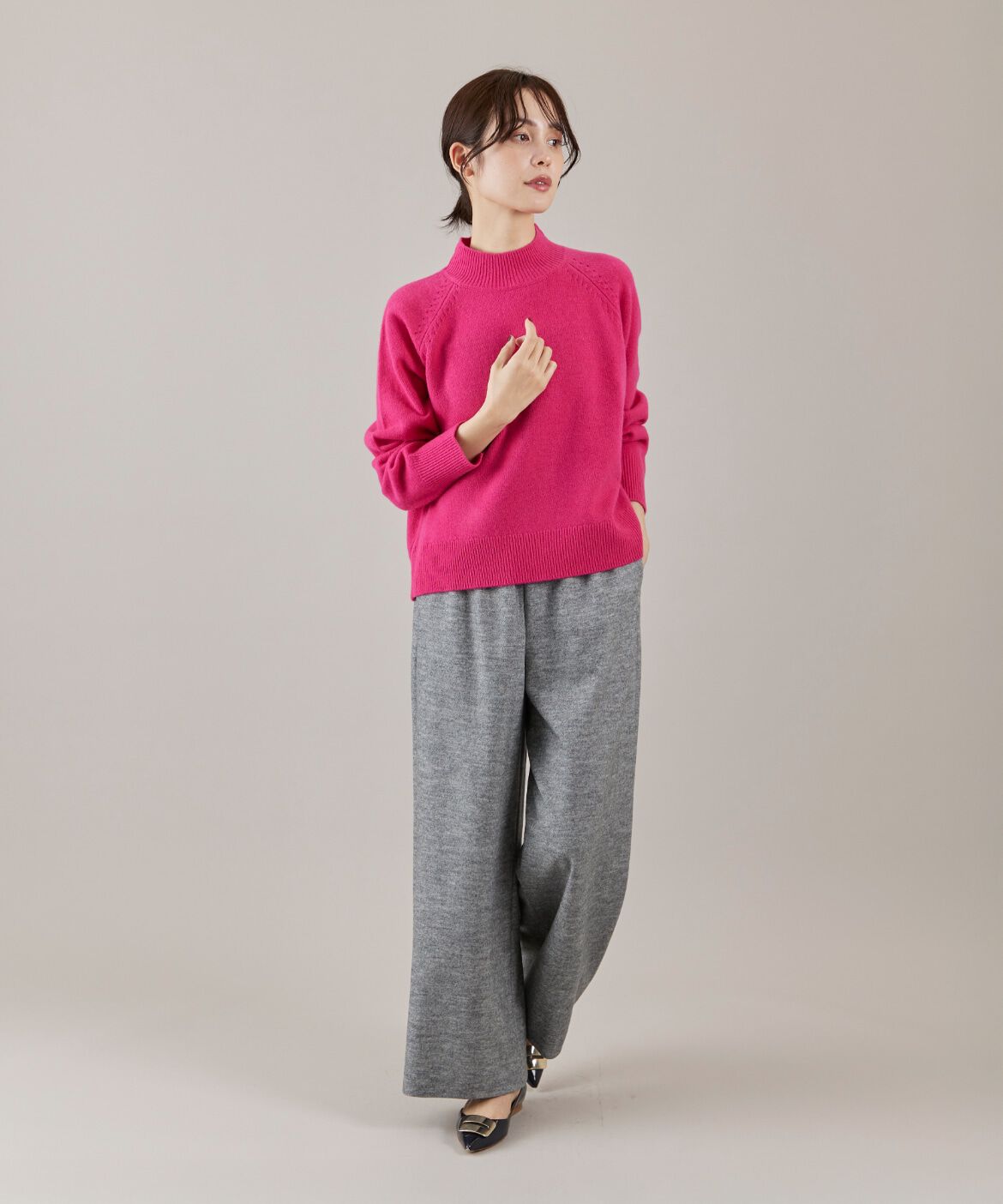 Le Souk「《大きいサイズ》ミックスカラーハイネックプルオーバー」|ニット・セーター|