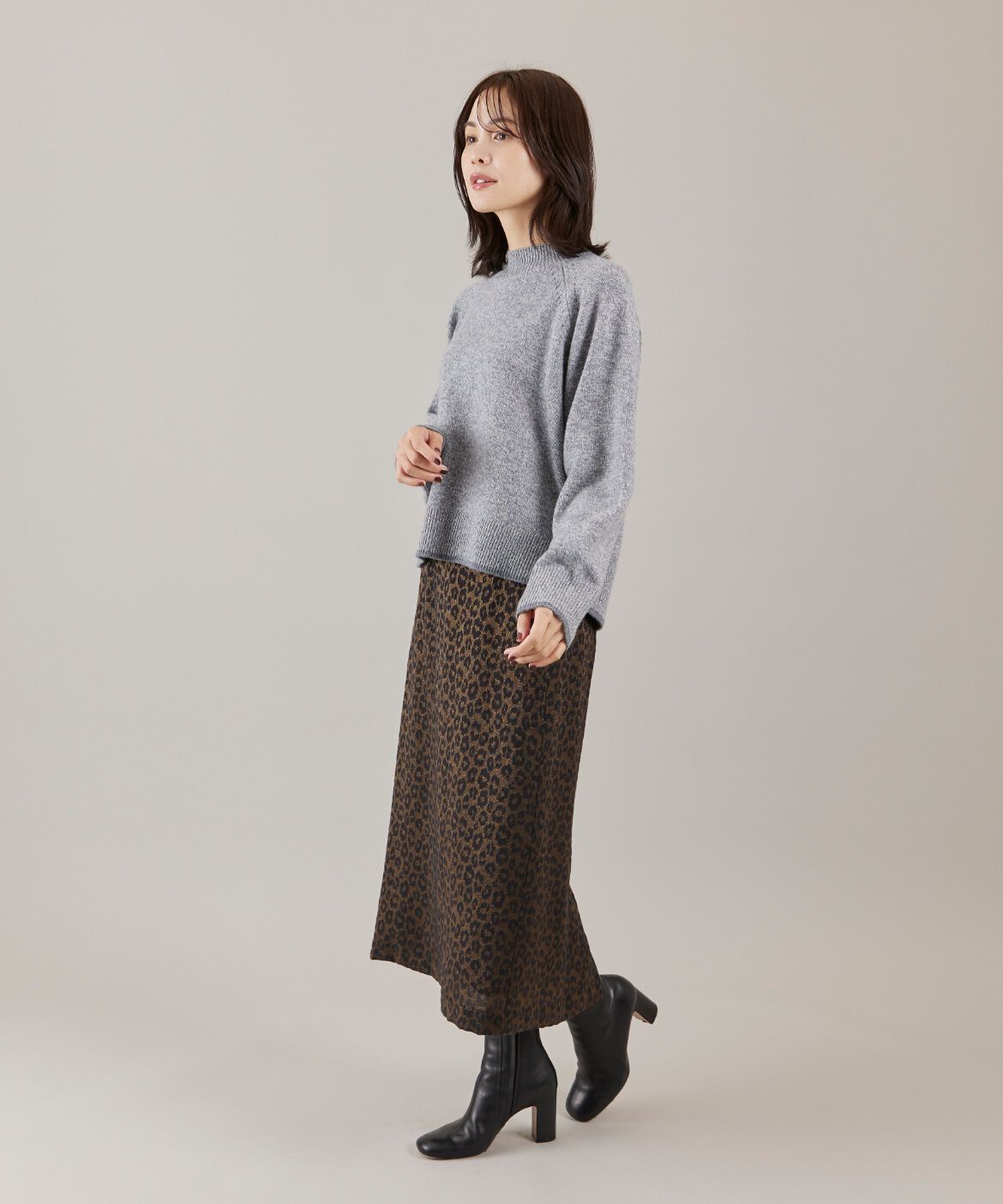 Le Souk「《大きいサイズ》ミックスカラーハイネックプルオーバー」|ニット・セーター|