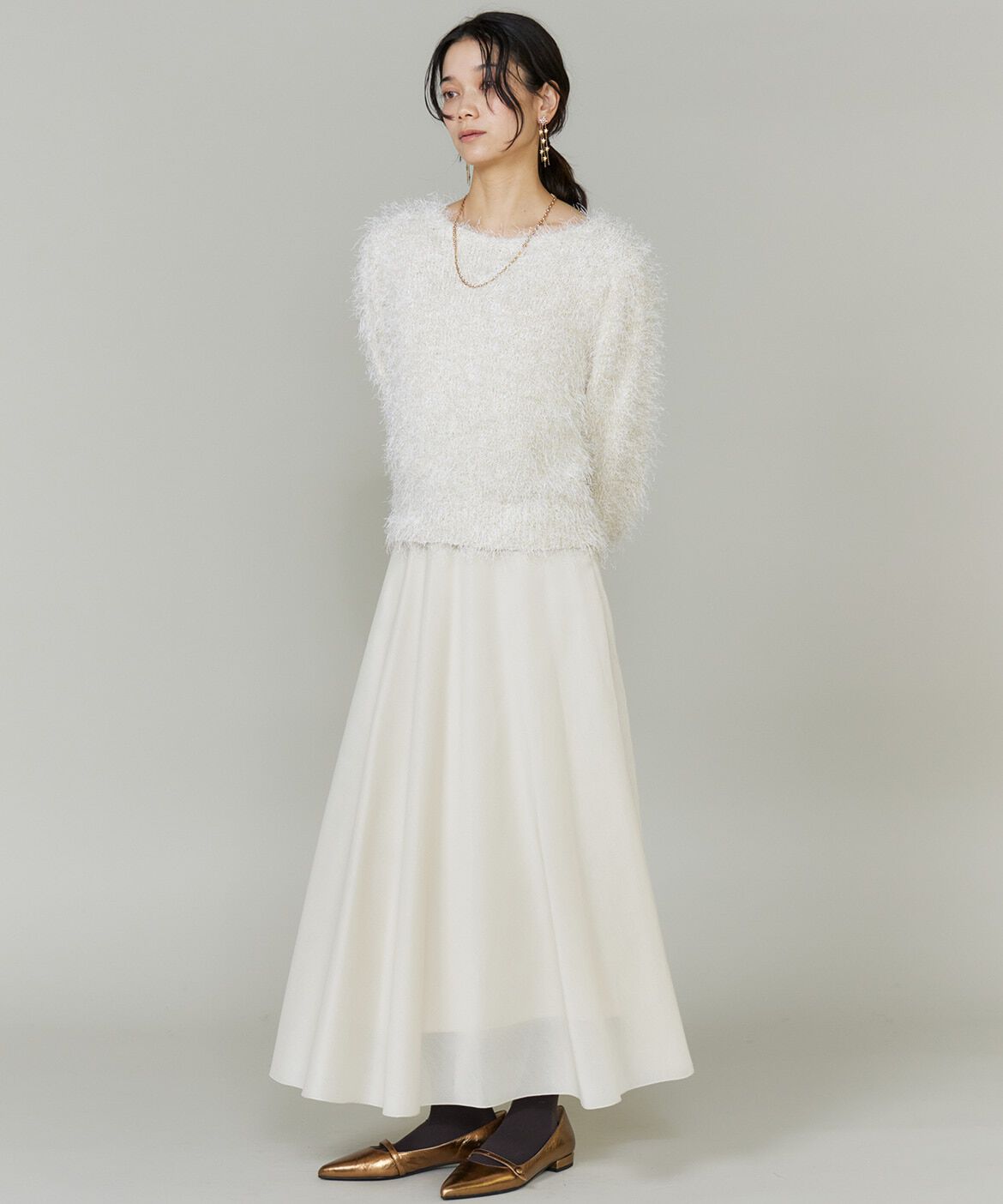 INED「シャギーヤーンニットプルオーバー」|ニット・セーター|