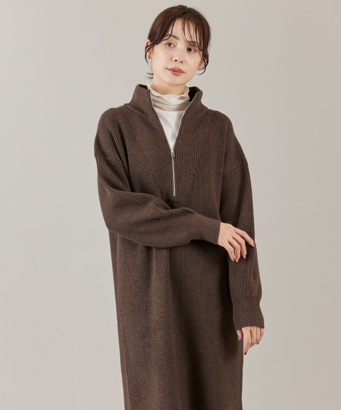 DAY by DAY it&rsquo;s international「ハーフジップニットワンピース」|ワンピース|ブラウン