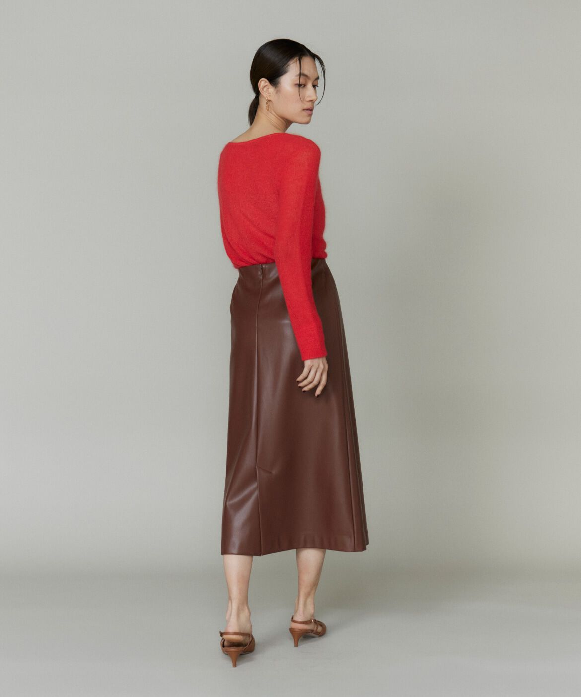 la veille by SUPERIOR CLOSET「《大きいサイズ》フェイクレザースカート」|台形|