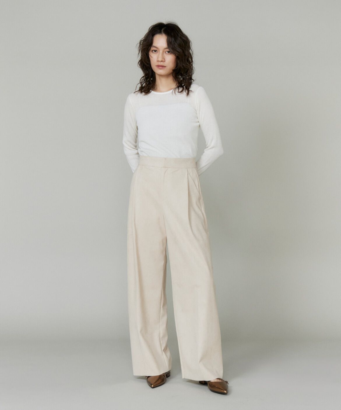 la veille by SUPERIOR CLOSET「《大きいサイズ》フェイクスエードタックワイドパンツ」|その他|