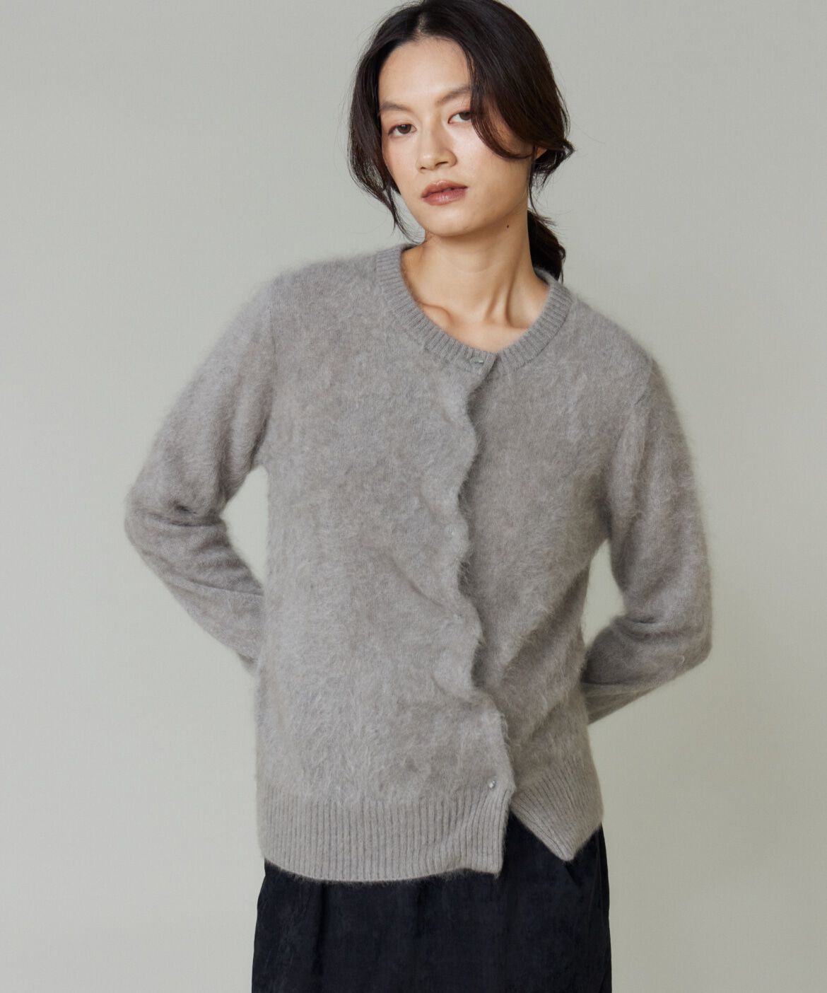 la veille by SUPERIOR CLOSET「《大きいサイズ》カシミヤアシンメトリーカーディガン」|カーディガン|