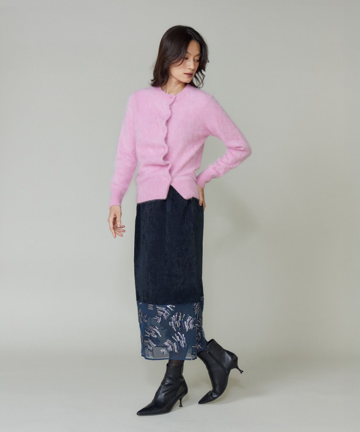 la veille by SUPERIOR CLOSET「《大きいサイズ》カシミヤアシンメトリーカーディガン」|カーディガン|