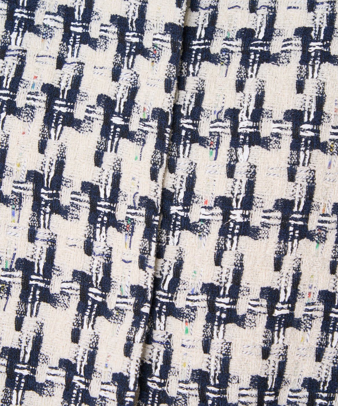 INED「千鳥柄ツイードジャケット《LINTON》」|ノーカラージャケット|