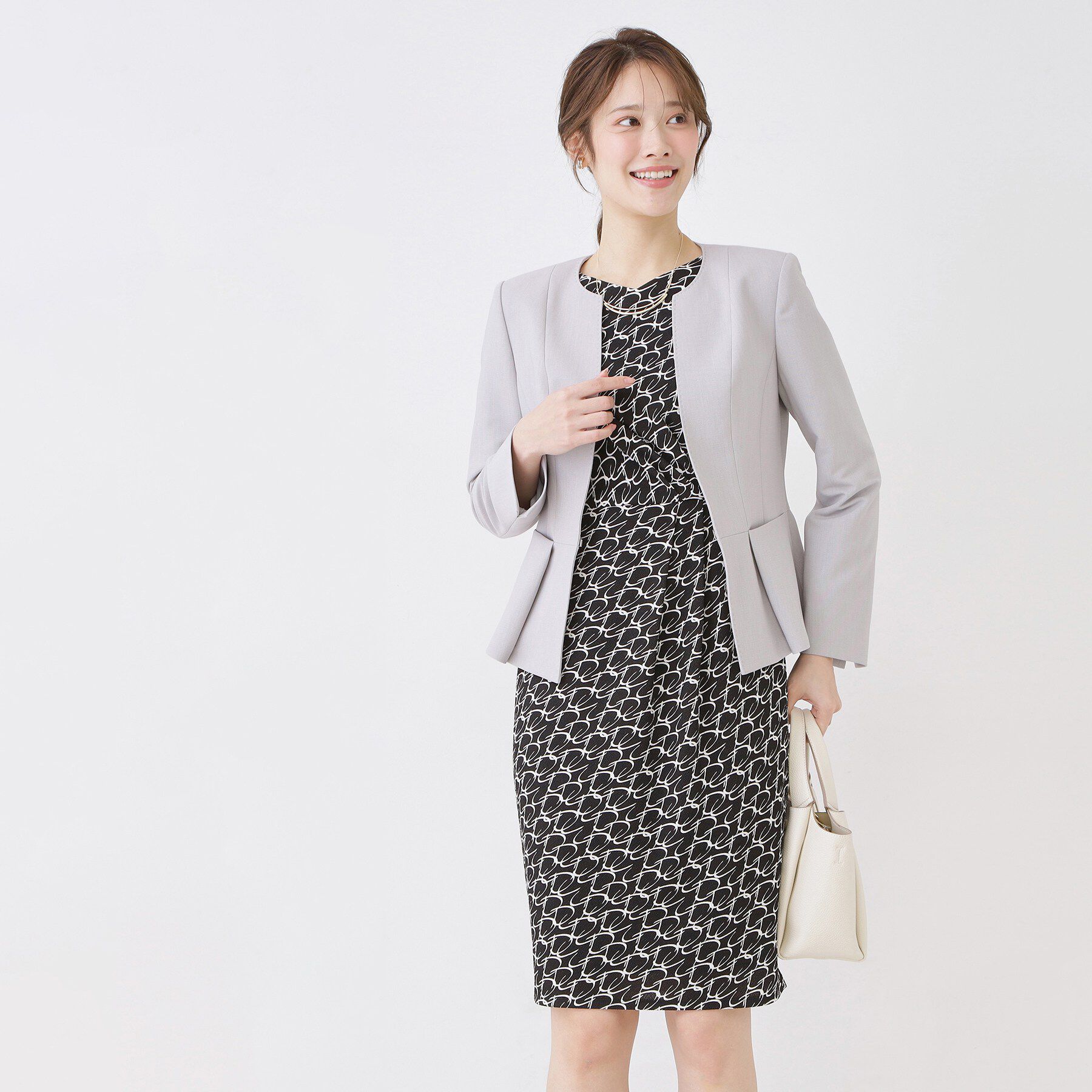 COUP DE CHANCE「【手洗い可／日本製／ジャージ素材】ジオメトリック柄ワンピース」|ワンピース|