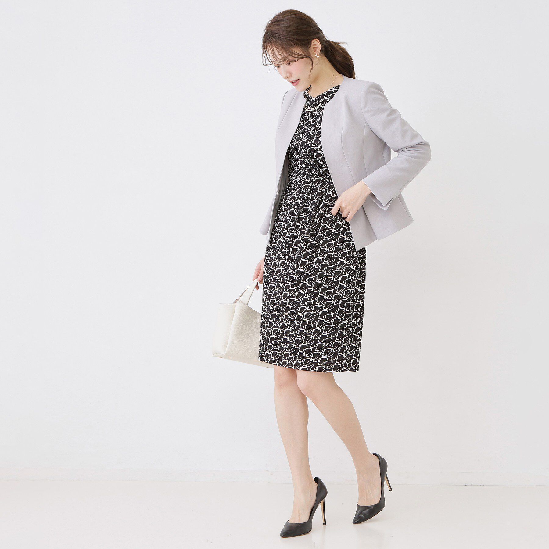 COUP DE CHANCE「【手洗い可／日本製／ジャージ素材】ジオメトリック柄ワンピース」|ワンピース|