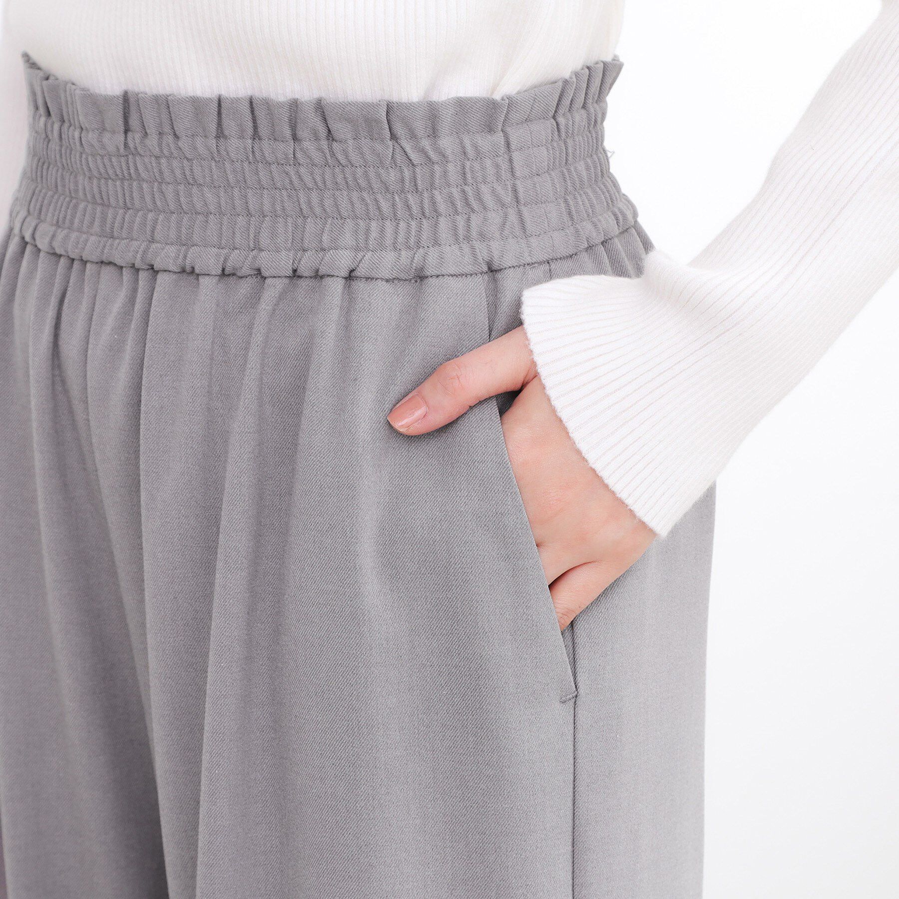 grove「きれい見えとイージーな着心地を両立した、ウエストシャーリング ワイドパンツ」|その他|