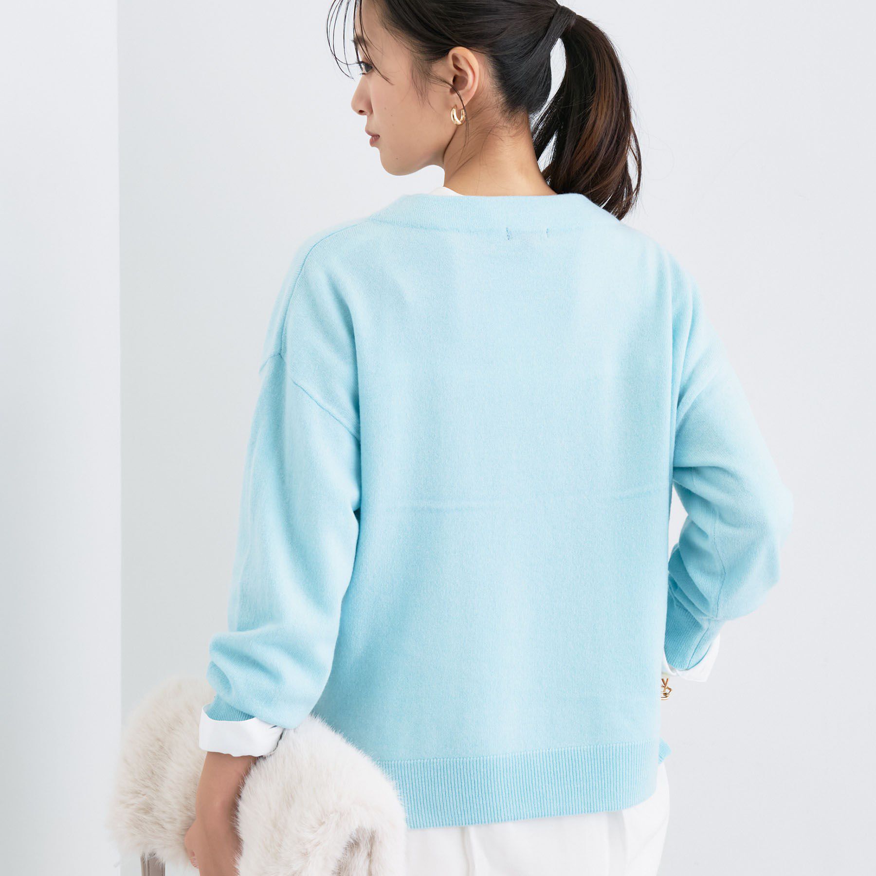 INDIVI「【洗える／カシミヤ混】ボトルネック ドルマンスリーブニット」|ニット・セーター|