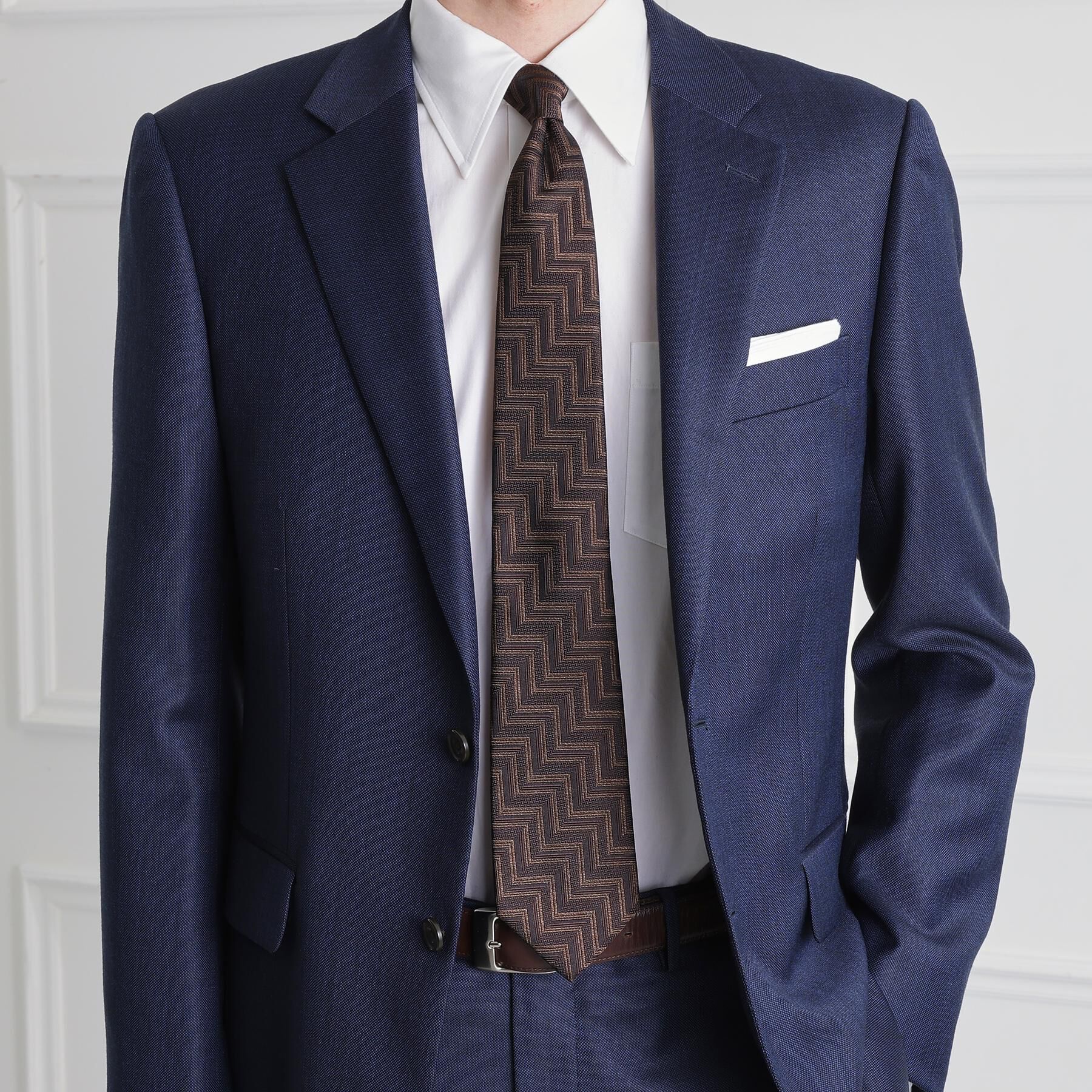 TAKEO KIKUCHI「フィラメントシルク 網代文様シャドーストライプネクタイ」|ネクタイ・蝶ネクタイ|