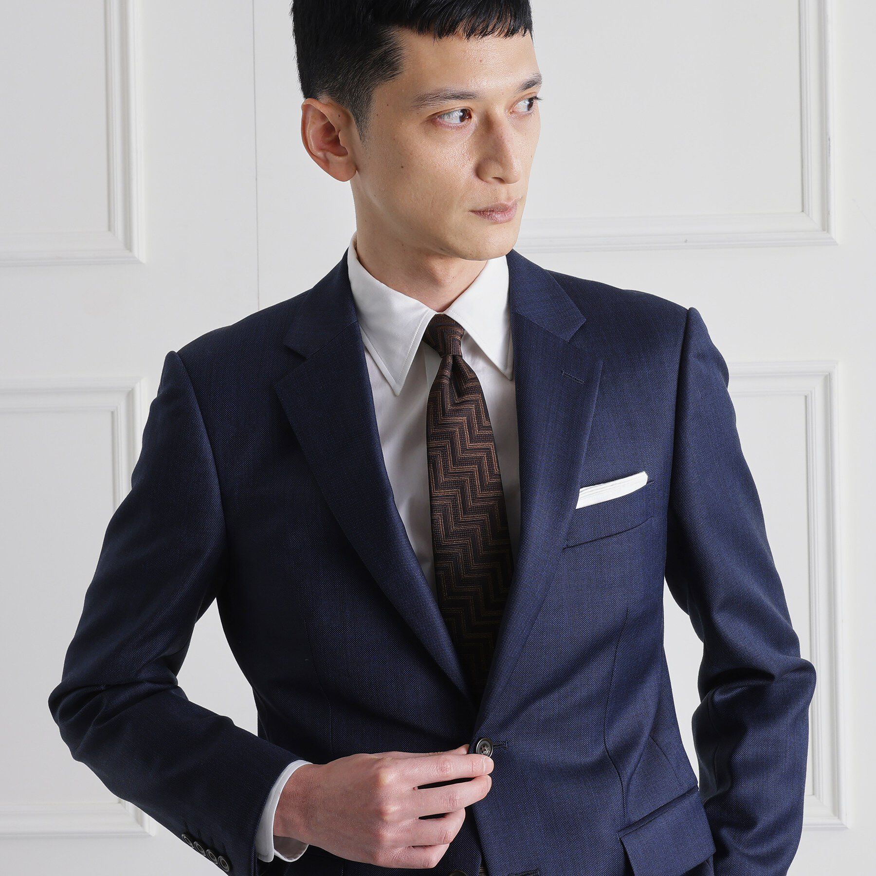 TAKEO KIKUCHI「フィラメントシルク 網代文様シャドーストライプネクタイ」|ネクタイ・蝶ネクタイ|