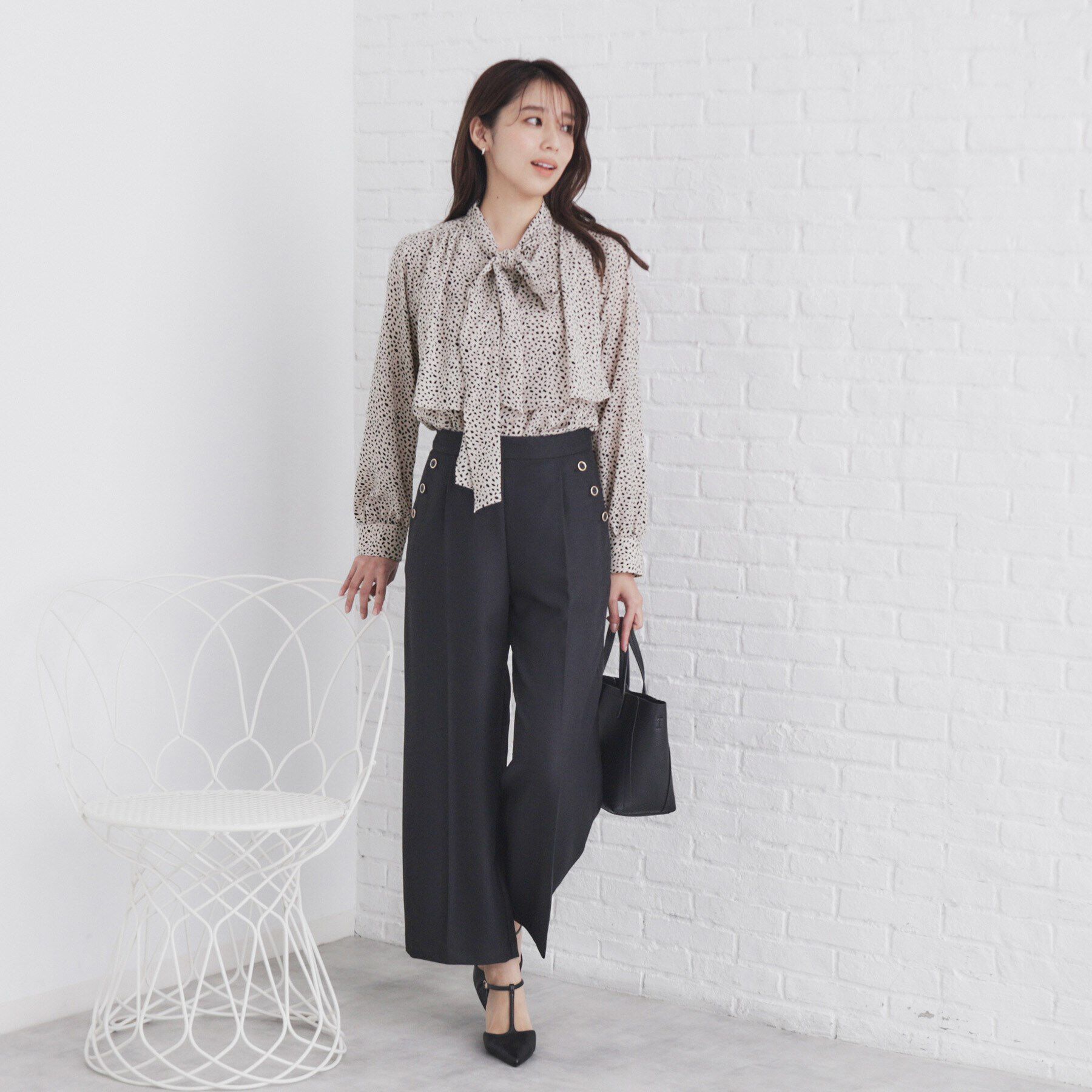 index「《5color/XS-LLsize》レイヤードボウタイブラウス【洗濯機洗い可/イージーアイロン】」|シャツ・ブラウス|