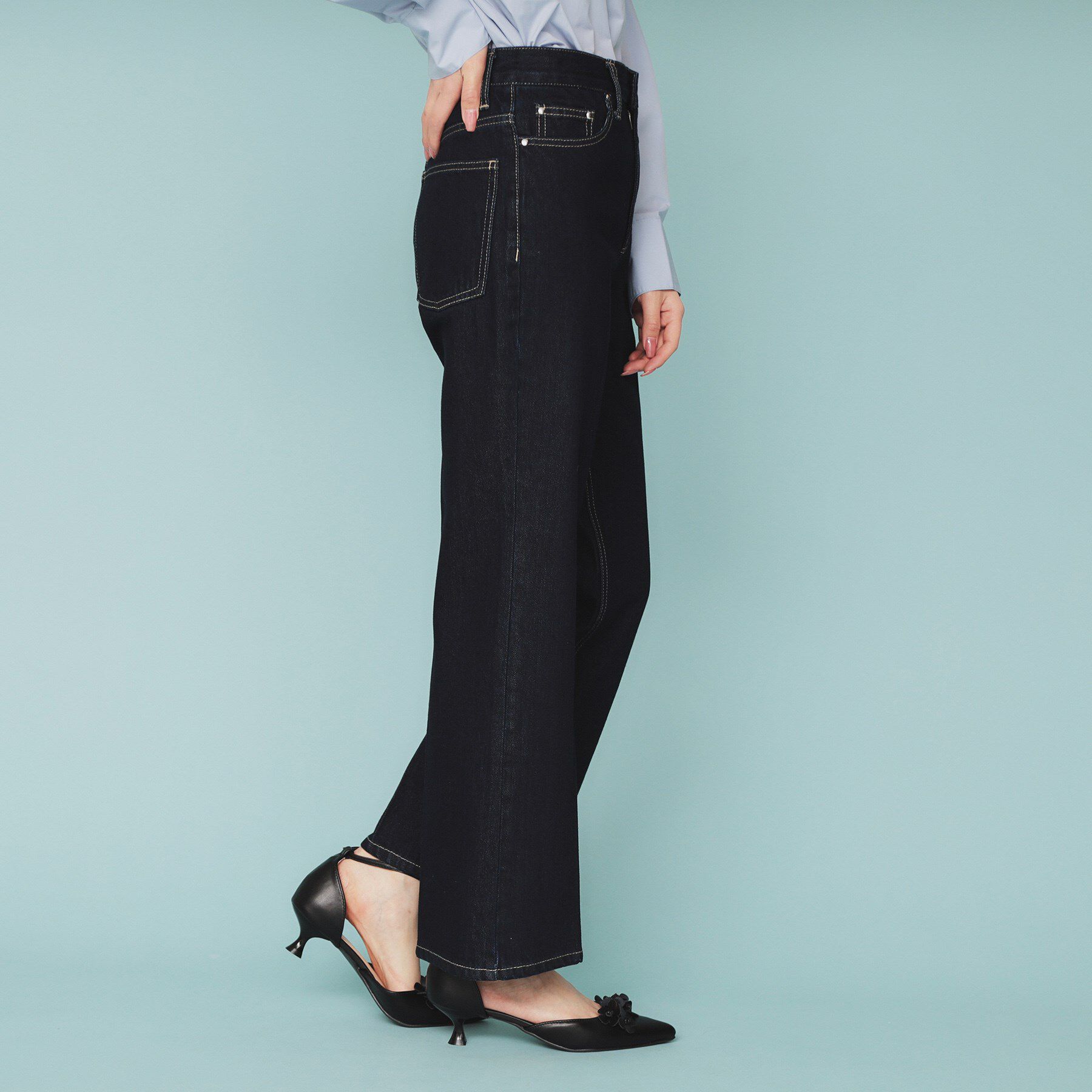 index「《丈が選べる》ストレートデニムパンツ【洗濯機洗い可】」|その他|